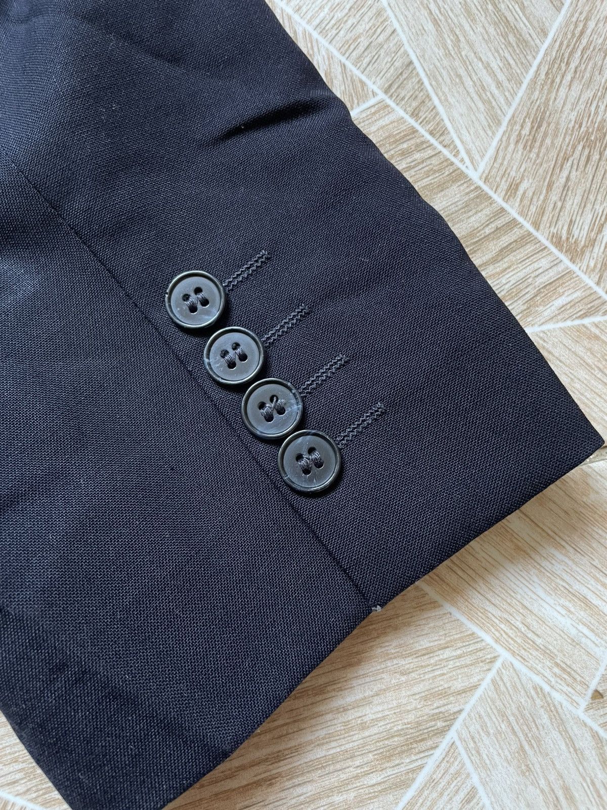 Vintage Mario Dessuti Blazer Jacket Black Double Breasted Peak Size US M / EU 48-50 / 2 - 9 Thumbnail