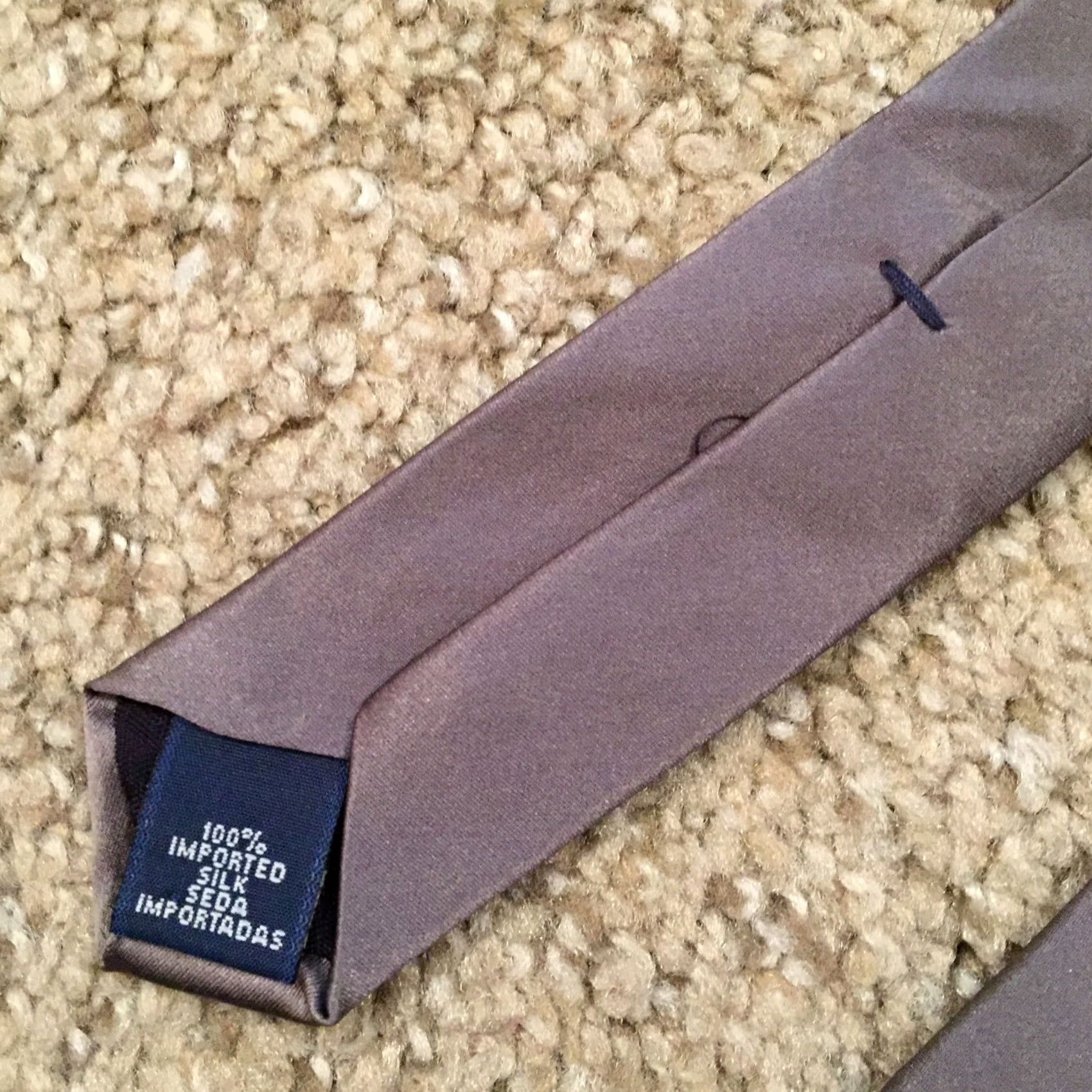 Vintage Zylos Tie 100% Silk Solid Gray 57" Classic Width 3.75" Mens Designer Neck Tie Gray Size ONE SIZE - 4 Thumbnail