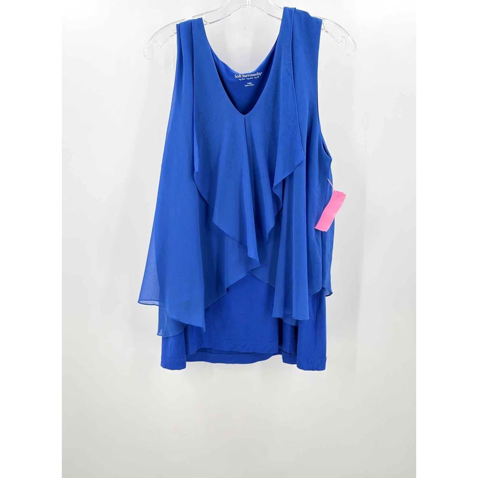 Soft Surroundings Pre-Owned Soft Surroundings Blue Size Large Tank Top Size L / US 10 / IT 46 - 2 Thumbnail