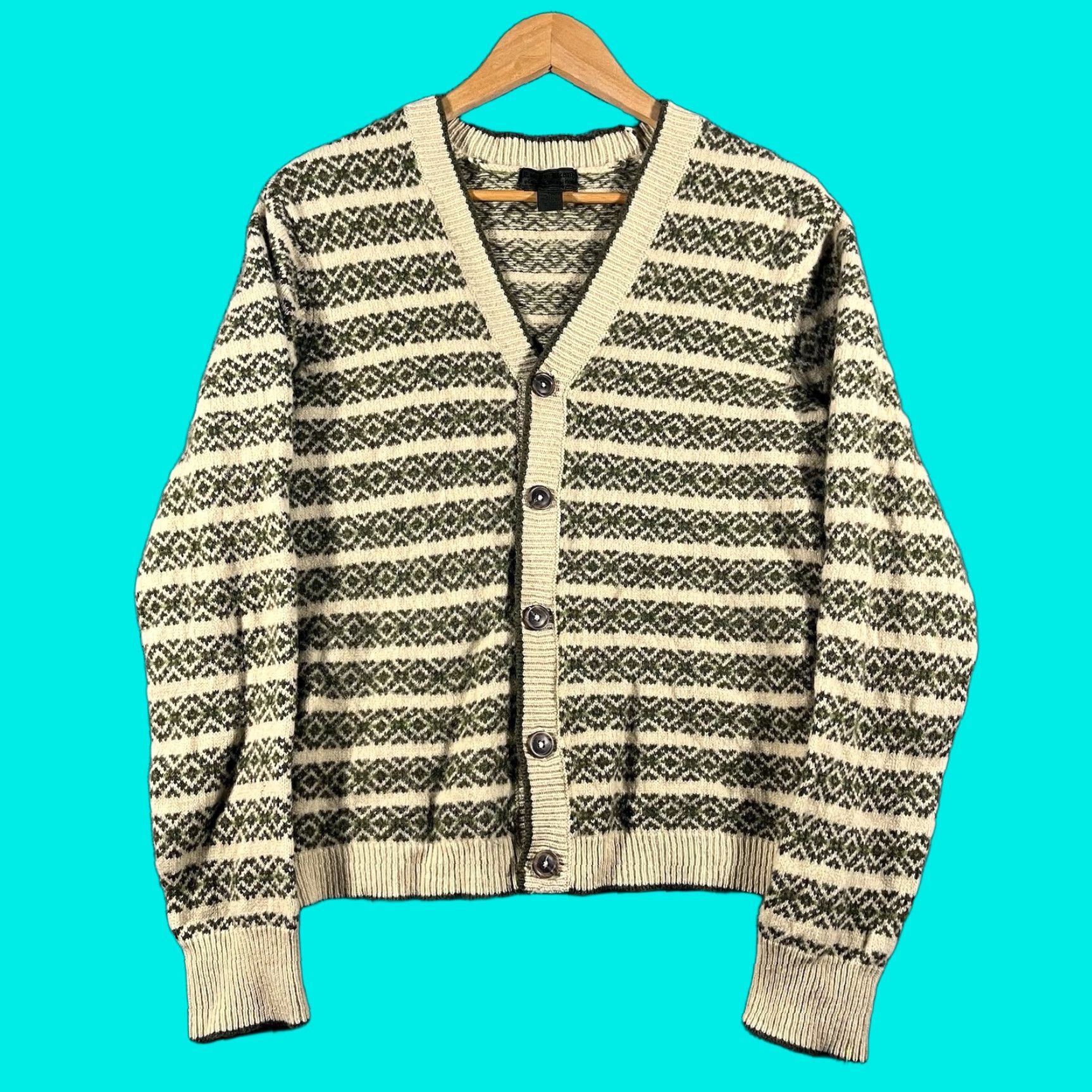 Lucky Brand Lucky Brand Wool Cardigan Sweater Womens XL Striped Aztec Geometric Crosby Vtg Size XL / US 12-14 / IT 48-50 - 1 Thumbnail