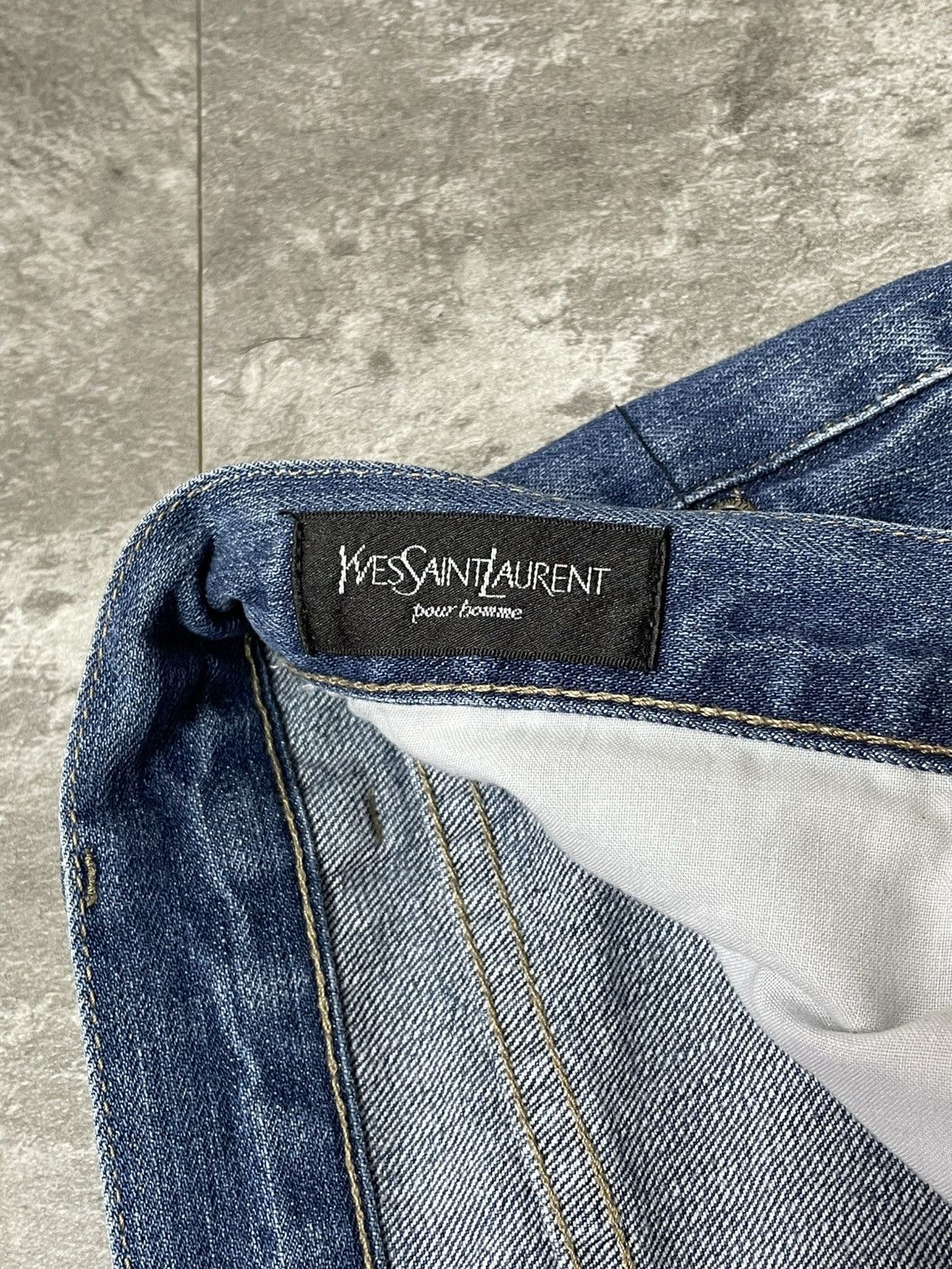 Yves Saint Laurent Yves Saint Lauren Baggy Denim Pants YSL Embroidered Logo Y2k Size US 38 / EU 54 - 8 Thumbnail