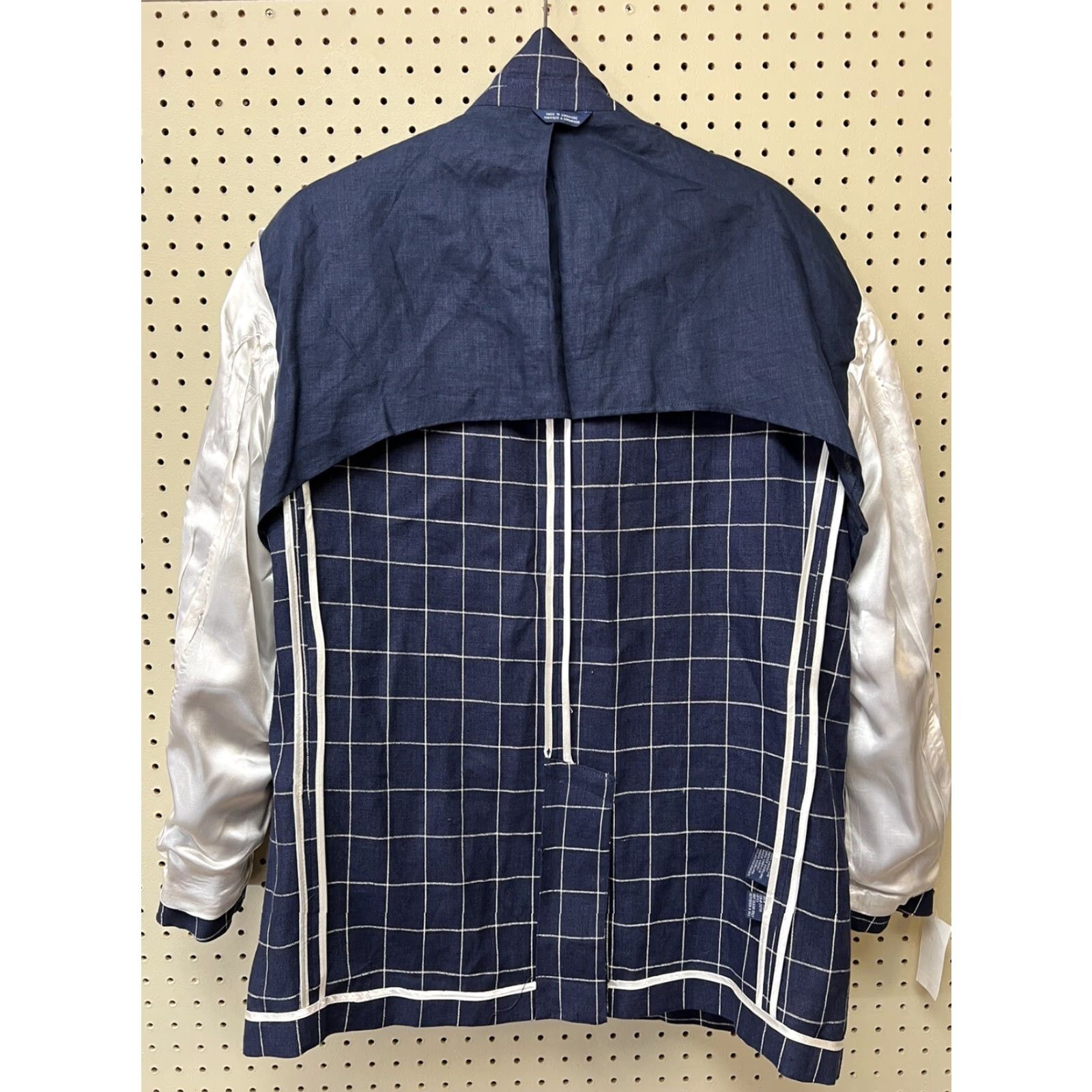 Tommy Hilfiger New Tommy Hilfiger Men Blazer Sz Large Linen Jacket Blue White Windowpane Size 42R - 5 Thumbnail