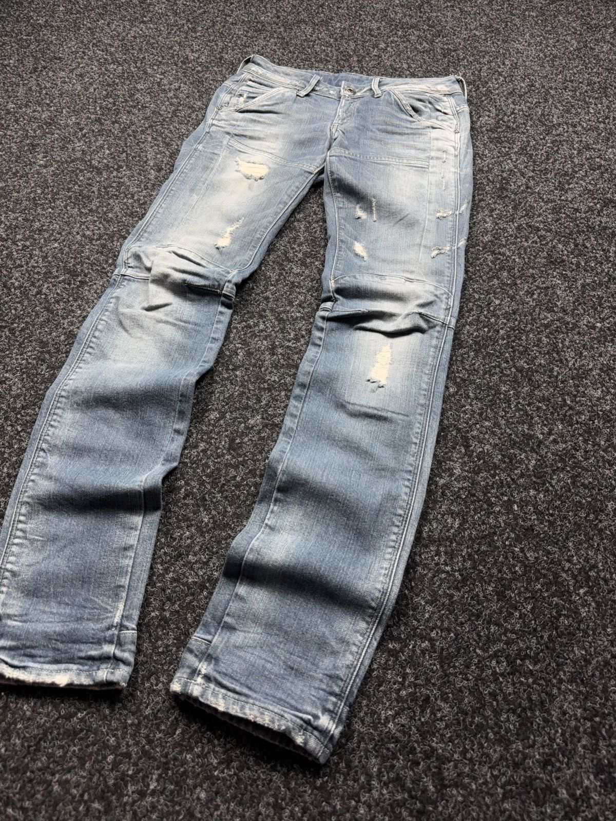 G-Star G-Star RAW Avant Garde Rock Punk 3D Distressed Biker Jeans Size 27" / US 4 / IT 40 - 3 Thumbnail