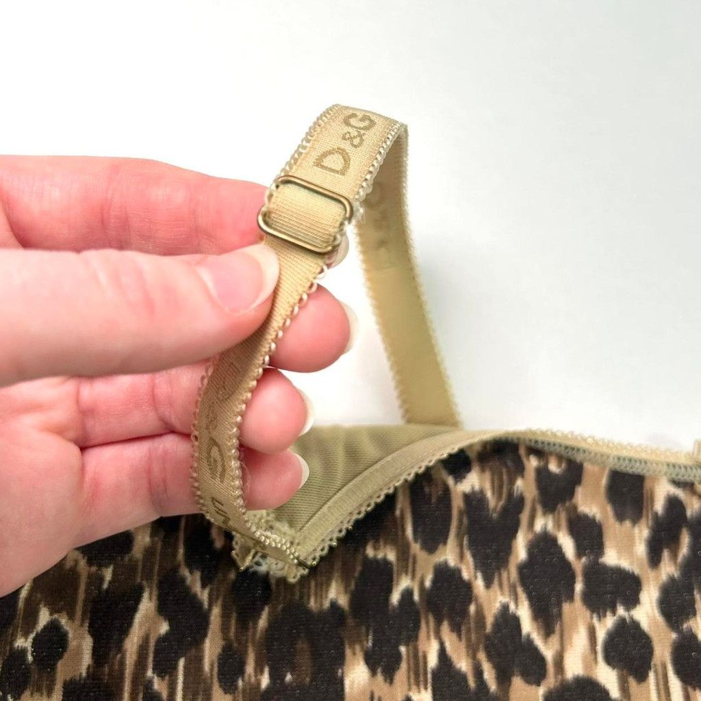 Dolce & Gabbana y2k D&G brown leopard print cami with gold shimmer Size S / US 4 / IT 40 - 8 Thumbnail