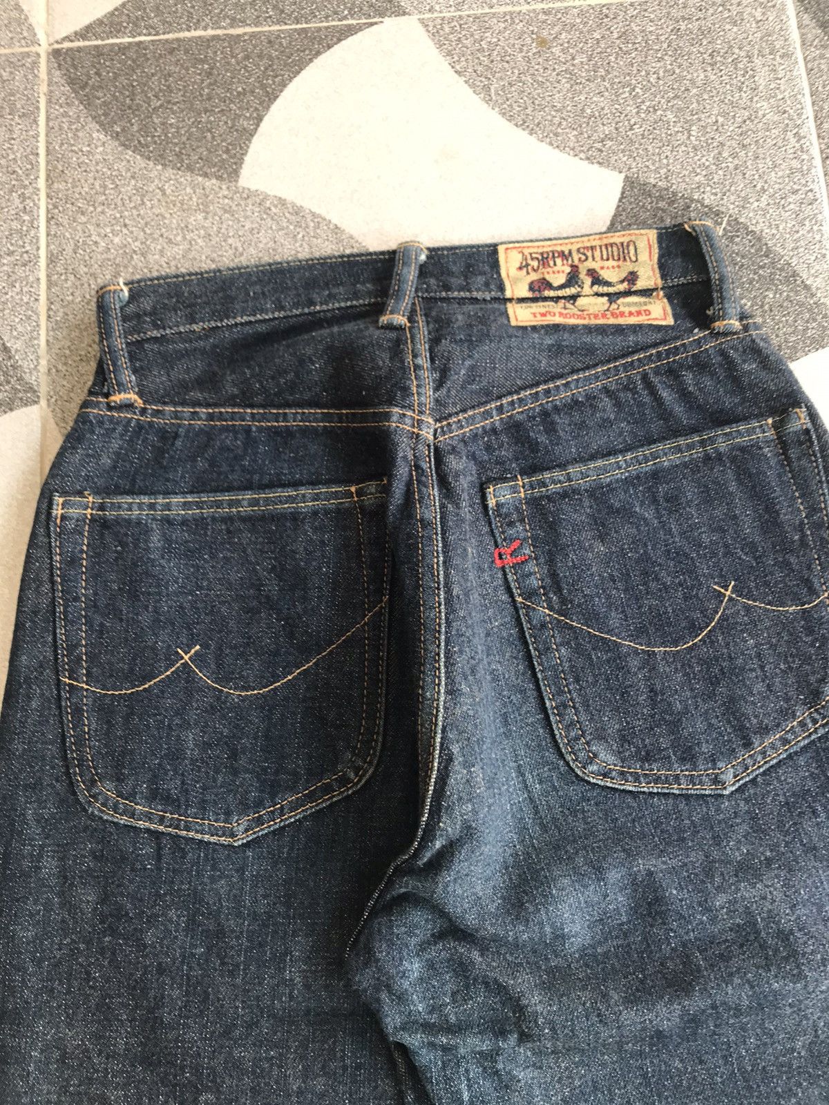 45rpm × Japanese Brand × Kapital Vintage 45Rpm Studio Denim Two Rooster Brand Size US 27 - 3 Thumbnail