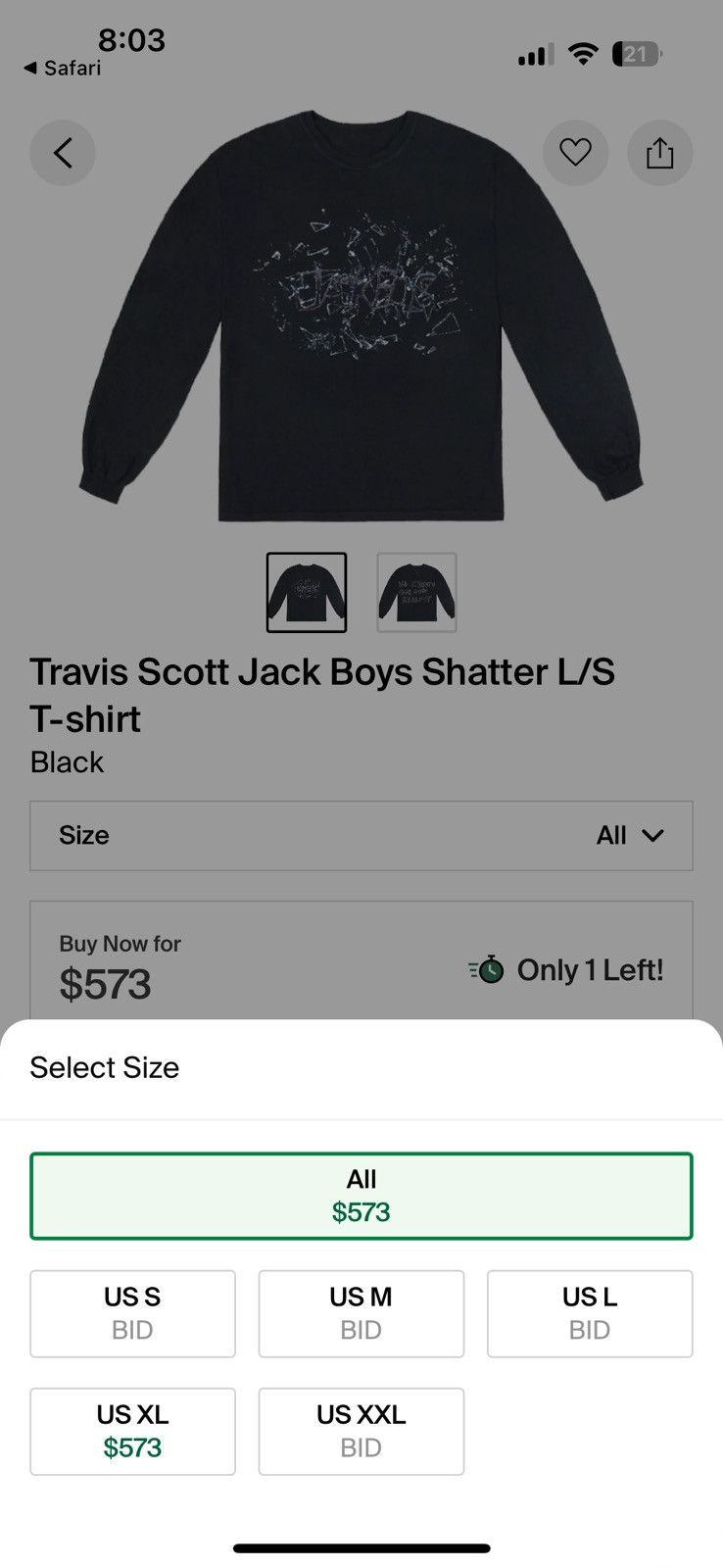 Travis Scott Travis Scott Jack Boys Cracked L/S Tee Size US L / EU 52-54 / 3 - 5 Thumbnail