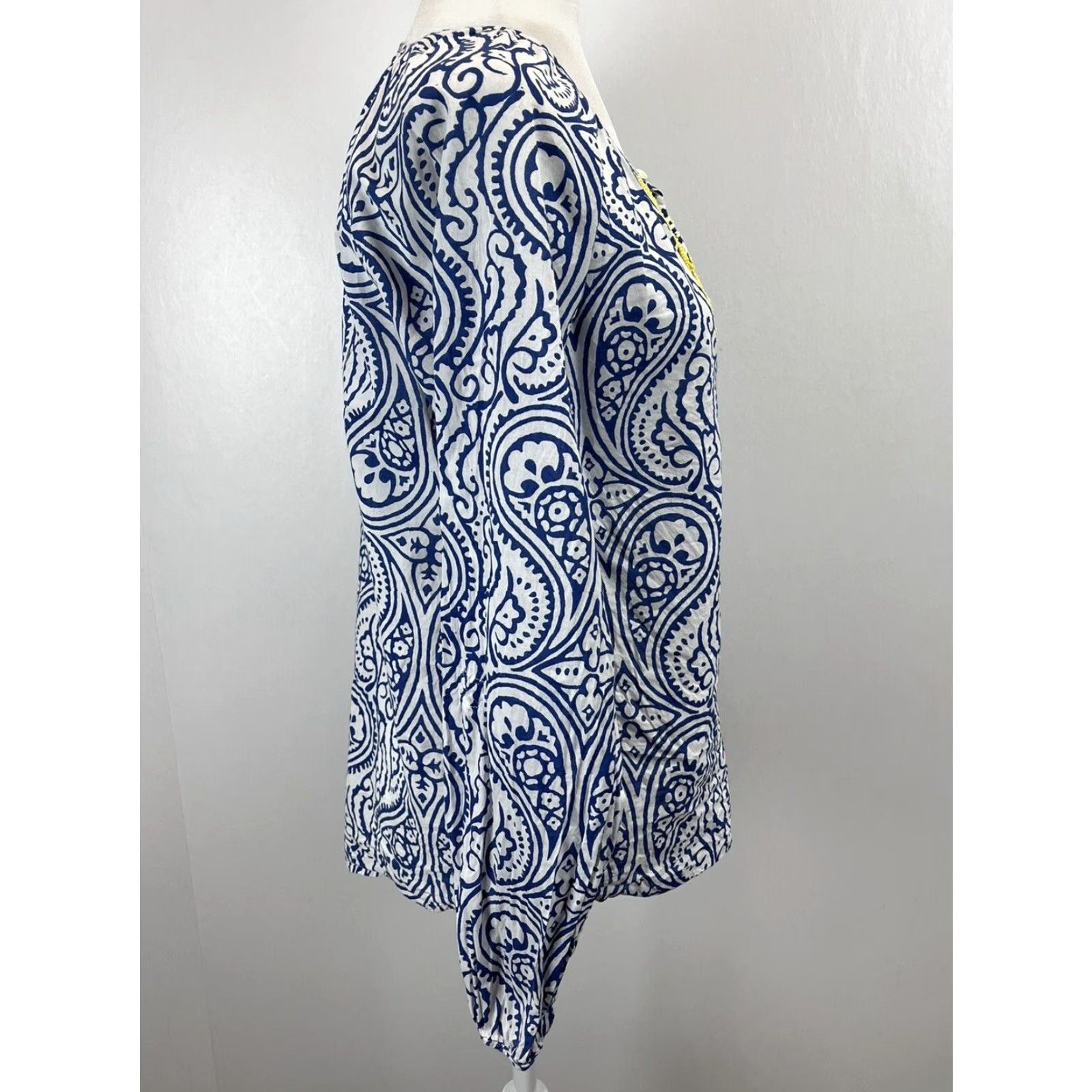 Talbots Talbots Beaded Top Shirt Womens Small Multicolor Beaded Lightweight 100% Cotton Beach Tunic Casual Size S / US 4 / IT 40 - 4 Thumbnail