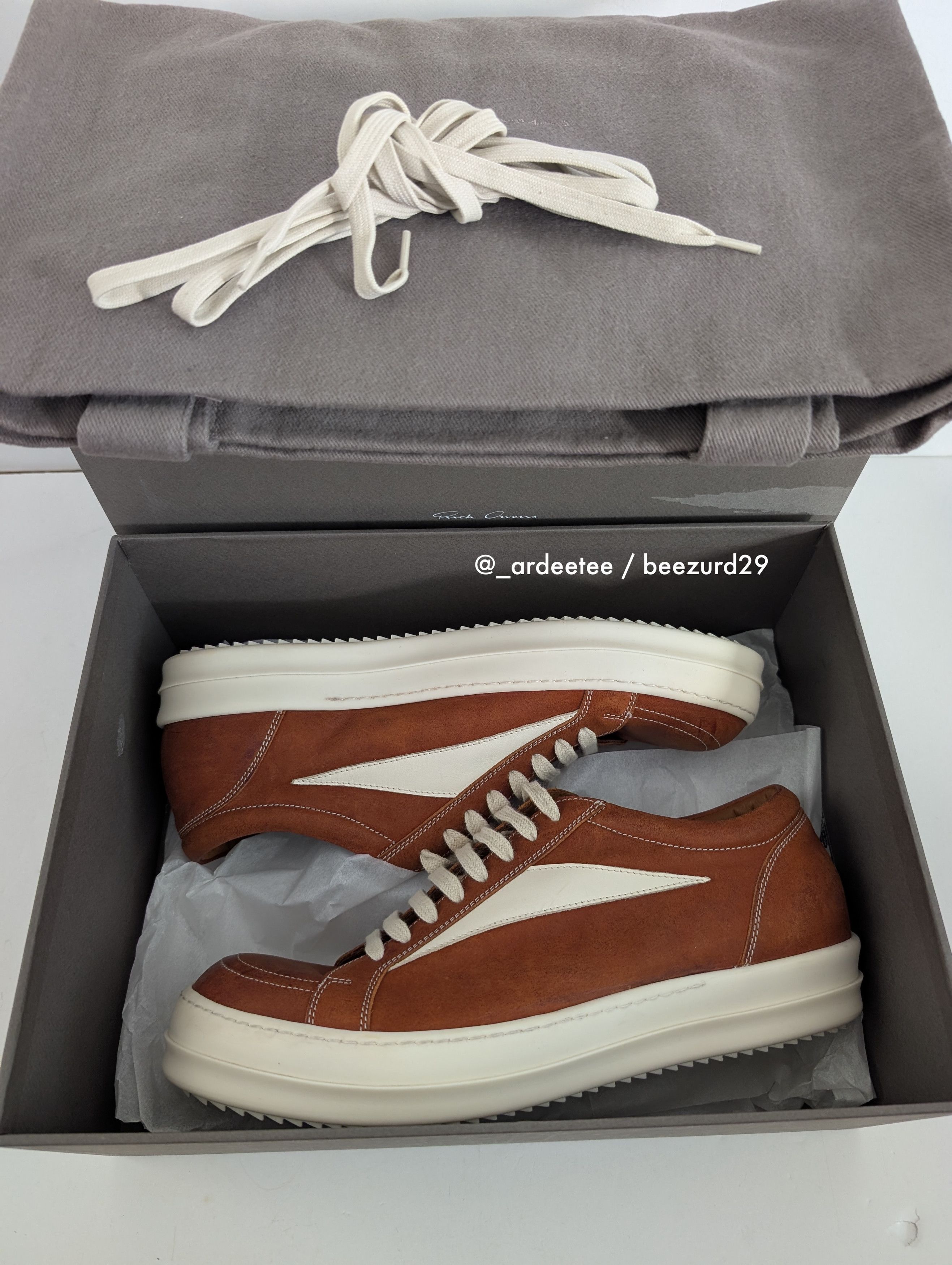 Rick Owens *NEW* NUBUCK LEATHER VINTAGE SNEAKERS VANS CLAY SS24 Size US 11 / EU 44 - 12 Thumbnail