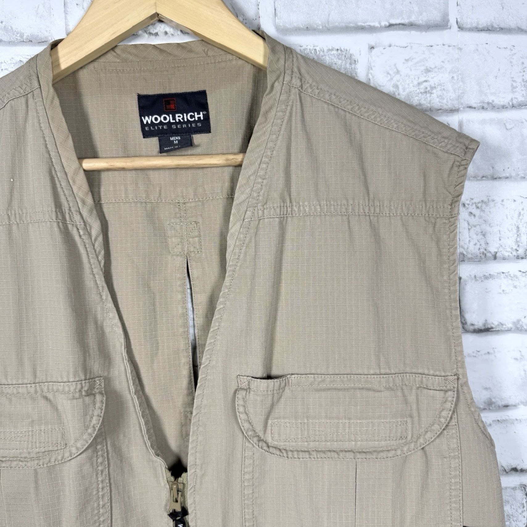 Vintage Woolrich Vest Full Zip Safari Style Beige 100% Cotton Mens M Size US M / EU 48-50 / 2 - 2 Thumbnail