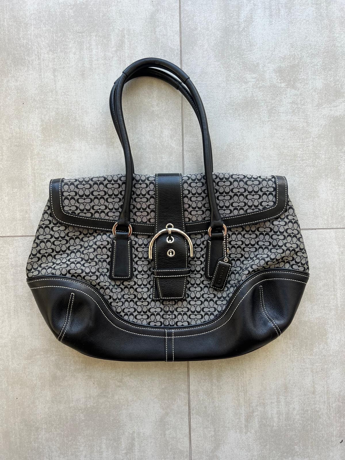 Coach Coach Signature Shoulder Bag Black/Grey Size ONE SIZE - 4 Thumbnail
