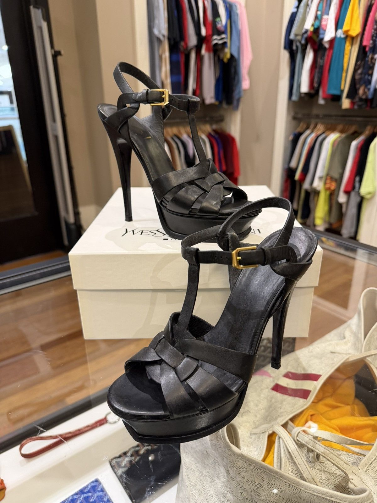 YSL Saint Laurent Tribute Platform Sandals