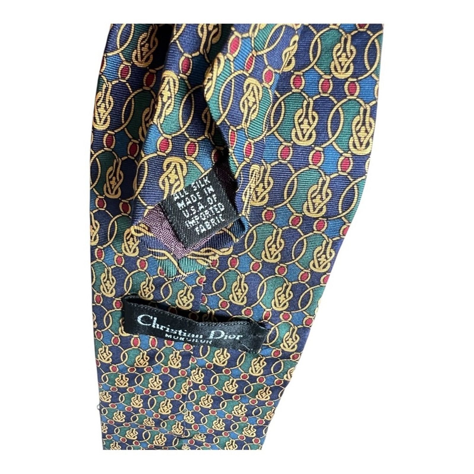 Dior Dior Gold and Blue Tie Accessories Size ONE SIZE - 3 Thumbnail