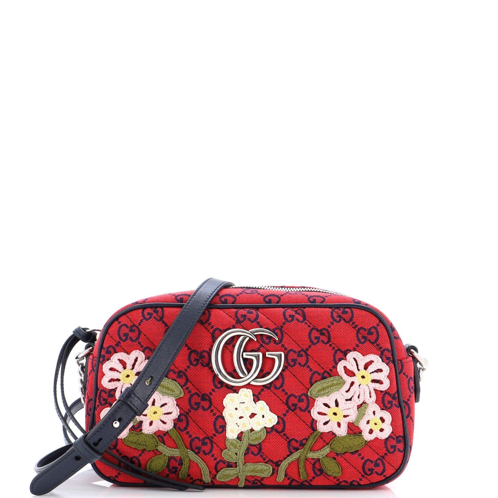 image of Gucci Gg Marmont Shoulder Bag Embroidered Diagonal Quilted Gg, Women's