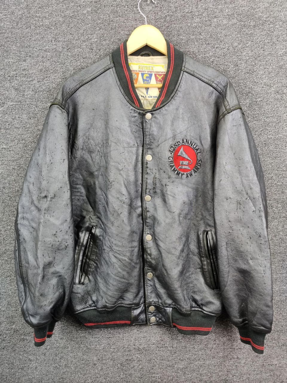 Vintage Avirex USA 42nd Grammy Award Varsity Leather Jacket