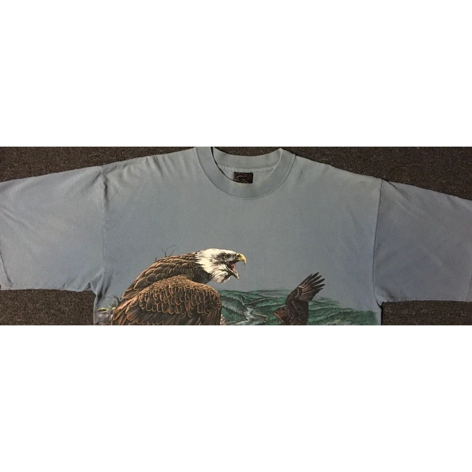 Vintage VINTAGE Eagle All Over Print Shirt 90s XL Blue USA Nature Animal Art Grunge Harley 80 Mens Biker Rockabilly 80s 90s University Wildlif Size US XL / EU 56 / 4 - 5 Thumbnail