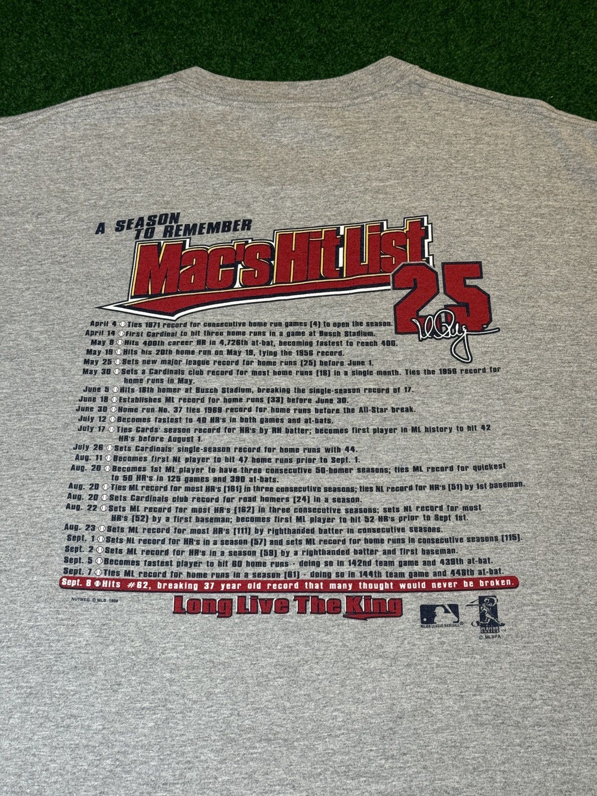Nutmeg × Vintage Vtg 90s Mark Mcgwire Home Run King Cardinals XL T Shirt Size US XL / EU 56 / 4 - 4 Thumbnail
