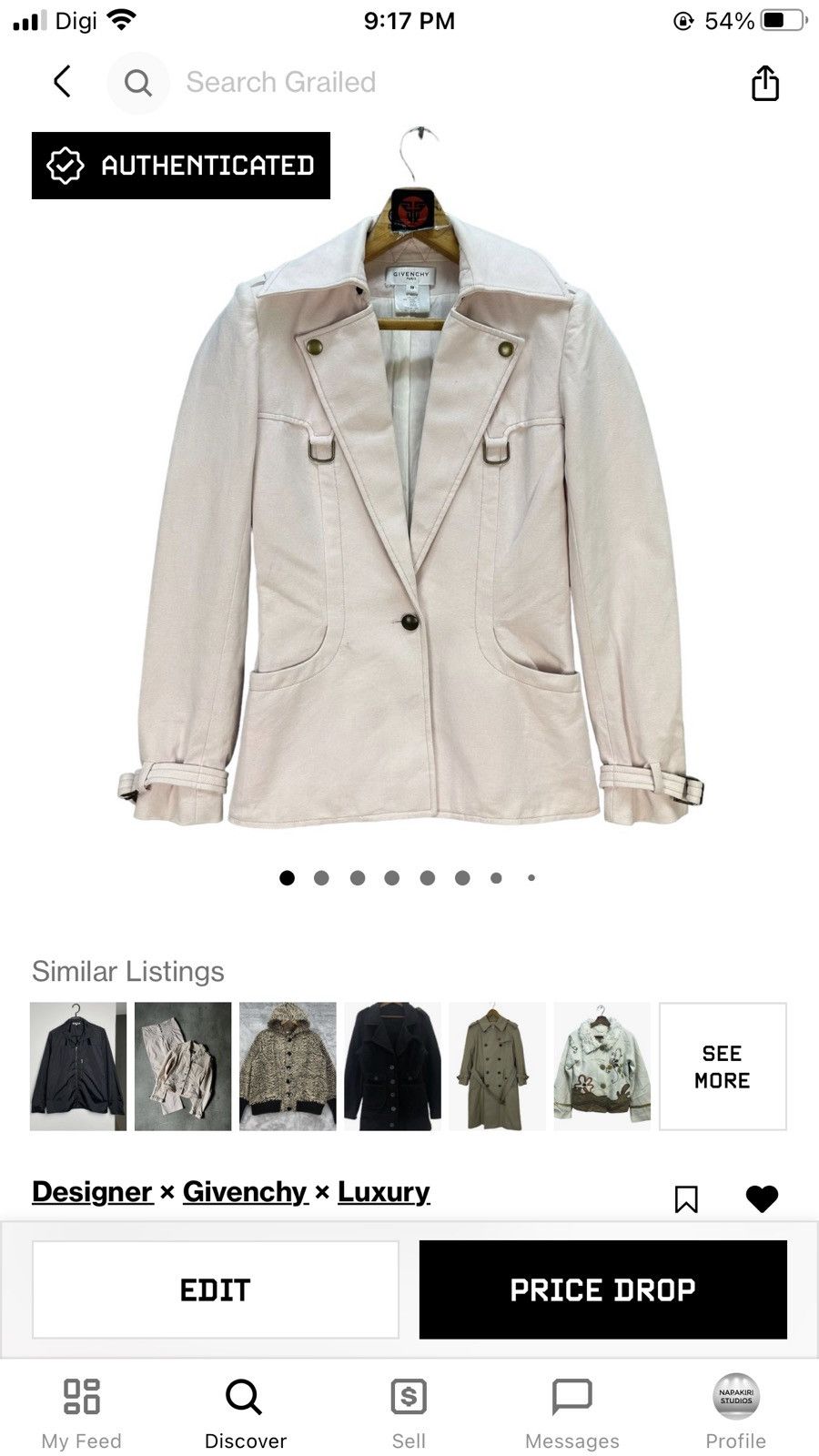Givenchy GIVENCHY PARIS STYLISH DOUBLE COLLAR JACKET #7599-156 Size S / US 4 / IT 40 - 17 Thumbnail