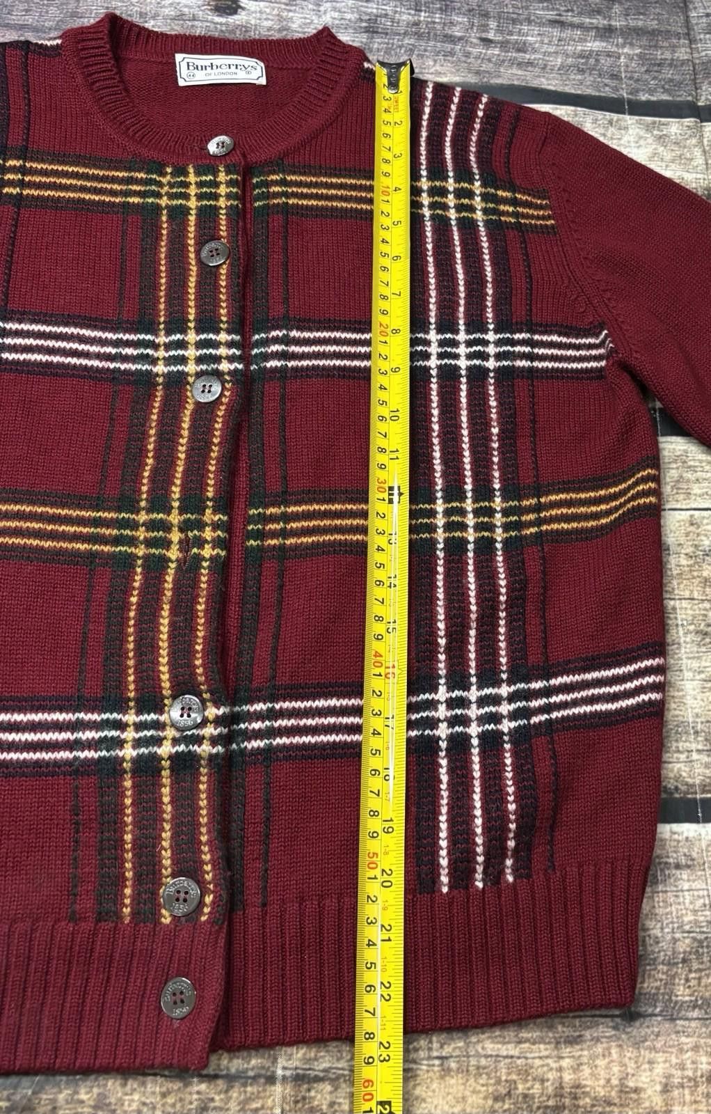 Burberry VTG Burberry Cardigan Sweater Womens 44 M Wool Blend Spain Size M / US 6-8 / IT 42-44 - 11 Thumbnail