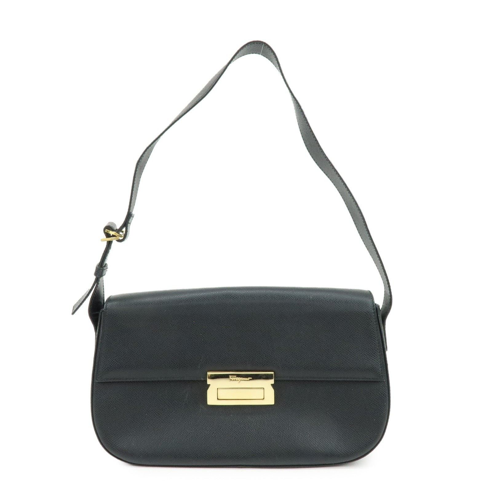 Salvatore Ferragamo Ferragamo Calfskin Shoulder Bag Black Size ONE SIZE - 1 Thumbnail