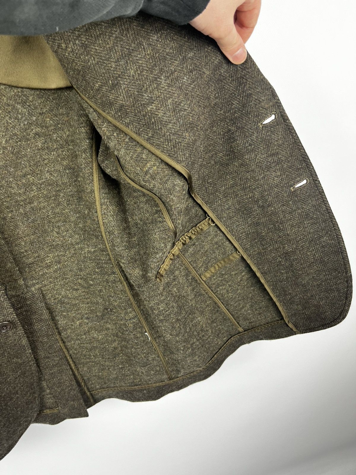 Polo Ralph Lauren Polo Ralph Lauren 10 Green Herringbone Jacquard Blazer Size L / US 10 / IT 46 - 10 Thumbnail