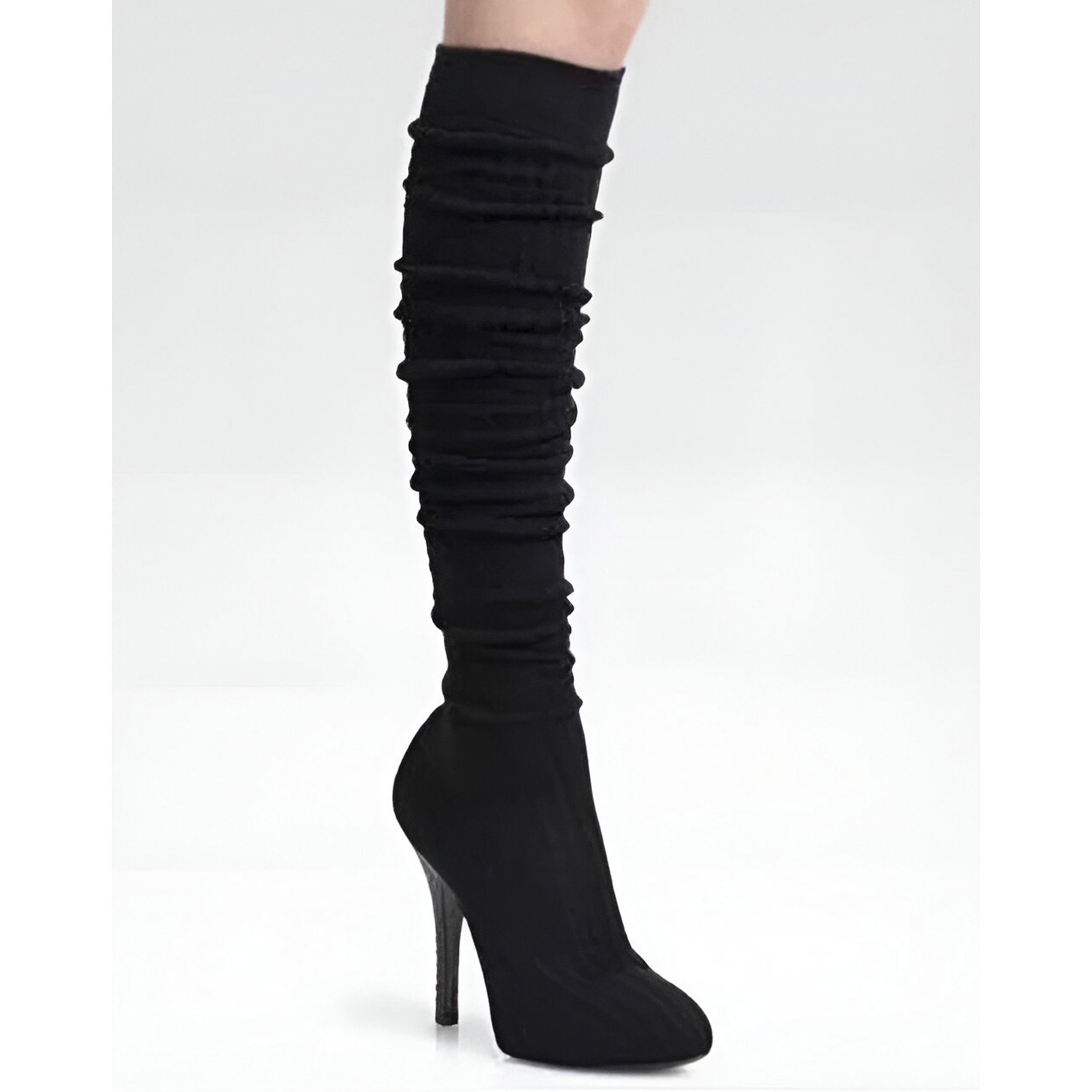 Dolce & Gabbana Dolce & Gabbana Vintage Over-the-Knee Black Wool Sock Boots Size US 6 / IT 36 - 1 Thumbnail
