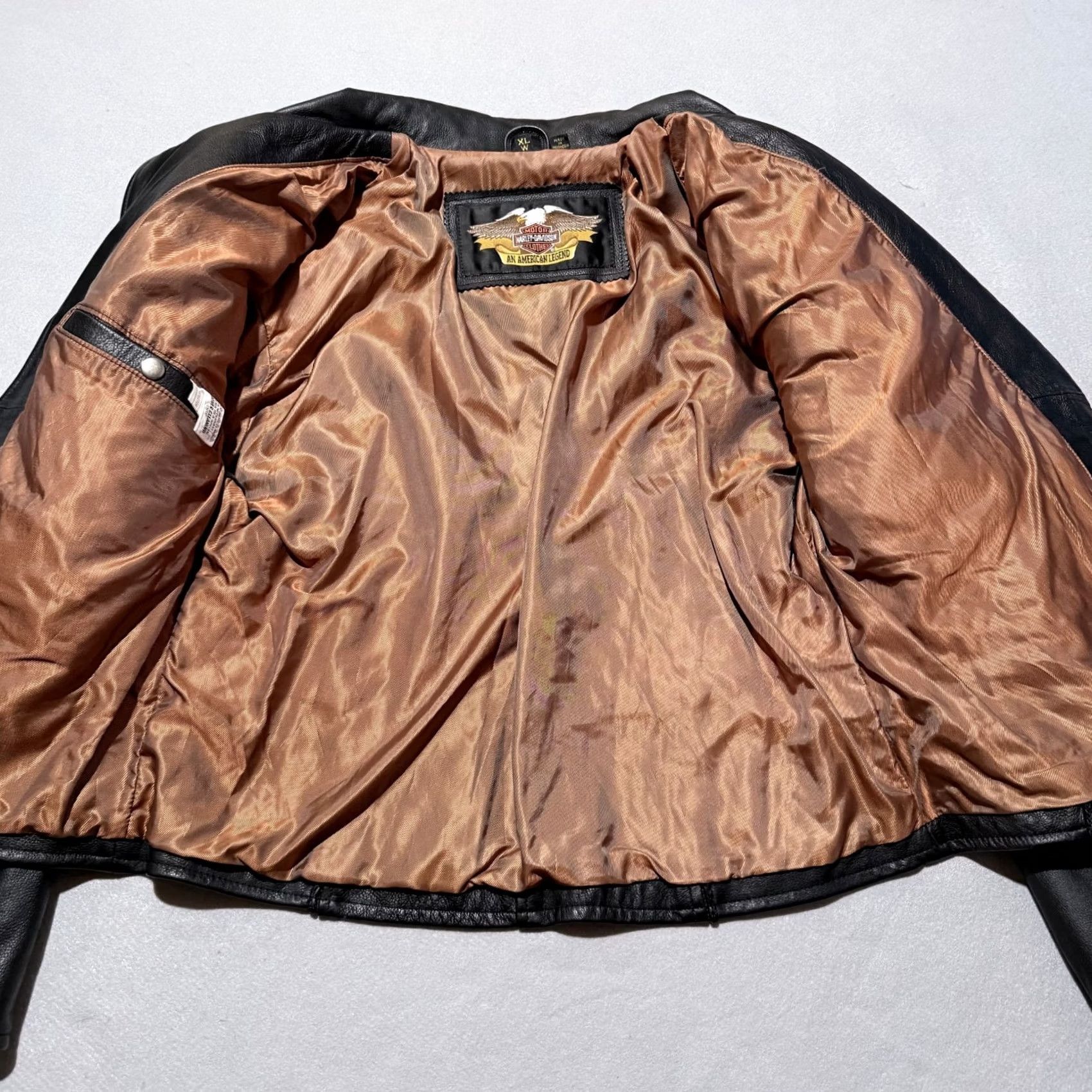 Harley Davidson VTG Harley-Davidson Leather Jacket Women's Black Biker XL Embossed Sierra Rose - Jacket, Harley-Davidson, Black, XL, Women Size XL / US 12-14 / IT 48-50 - 3 Thumbnail