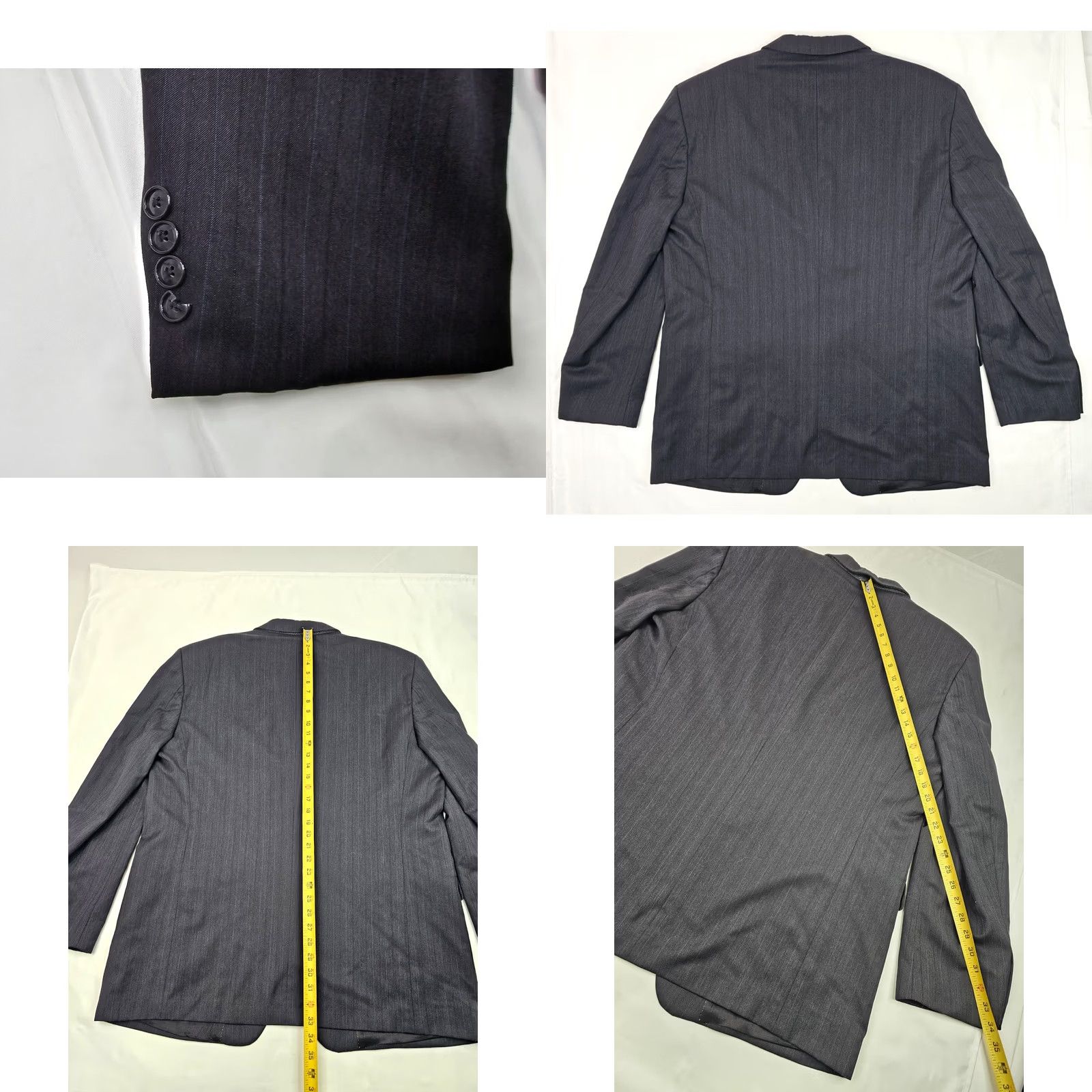 Jones New York Jones New York Wool Pinstripe Suit Men Jacket 42x29 Gray Slacks 2 Piece Vintage Not Applicable Size 48R - 9 Thumbnail