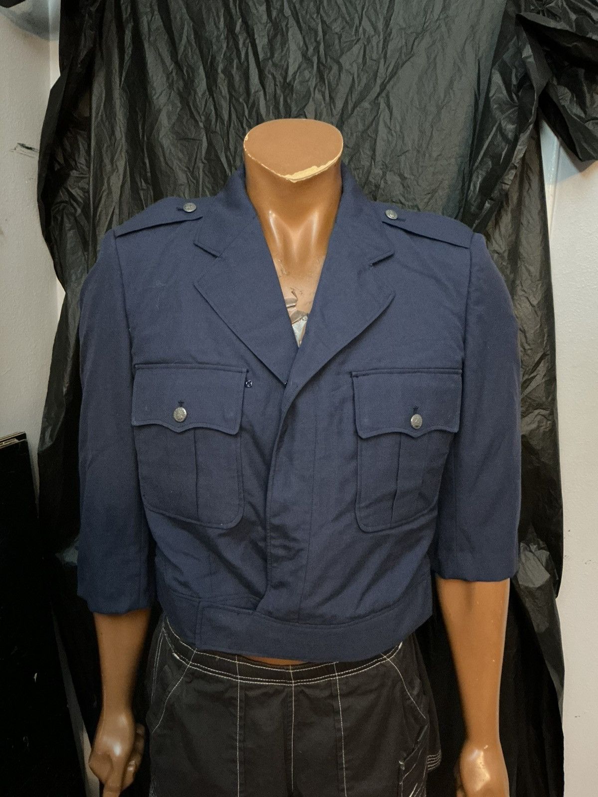 Vintage Vintage USAF Air Police CWU-47 Shade Blue Wool DPSC Jacket Size US S / EU 44-46 / 1 - 10 Thumbnail