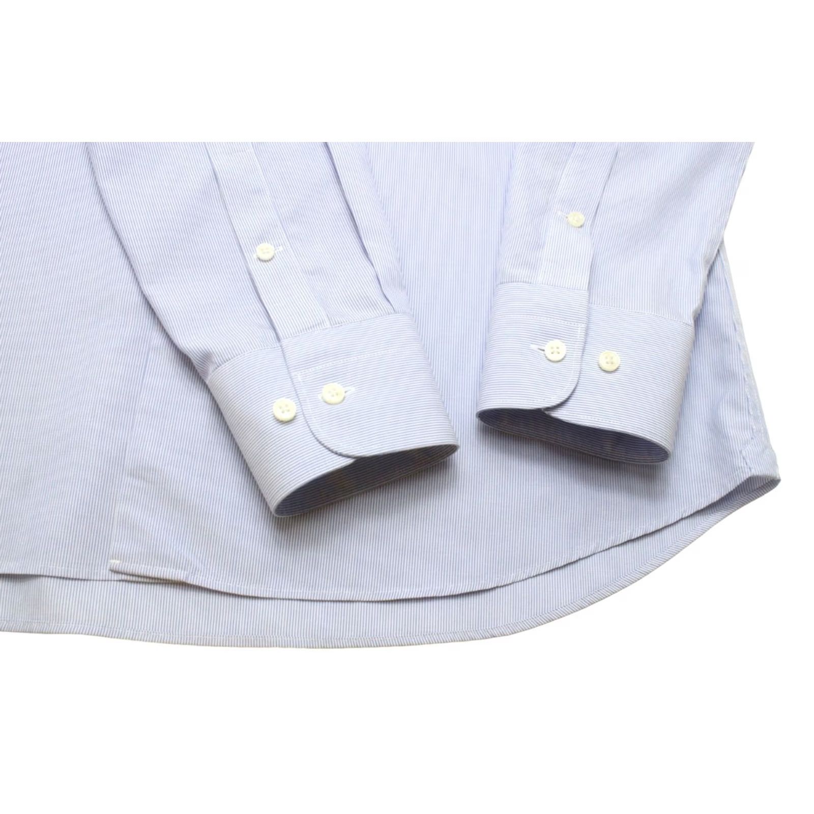 Suitsupply Suitsupply Try On Extra Slim Fit Formal Shirt Men's 43 / 17 Cutaway Collar Blue Pinstripe Dress Shirt Button-Up Button Cuffs Long Sleeve Size 46R - 7 Thumbnail
