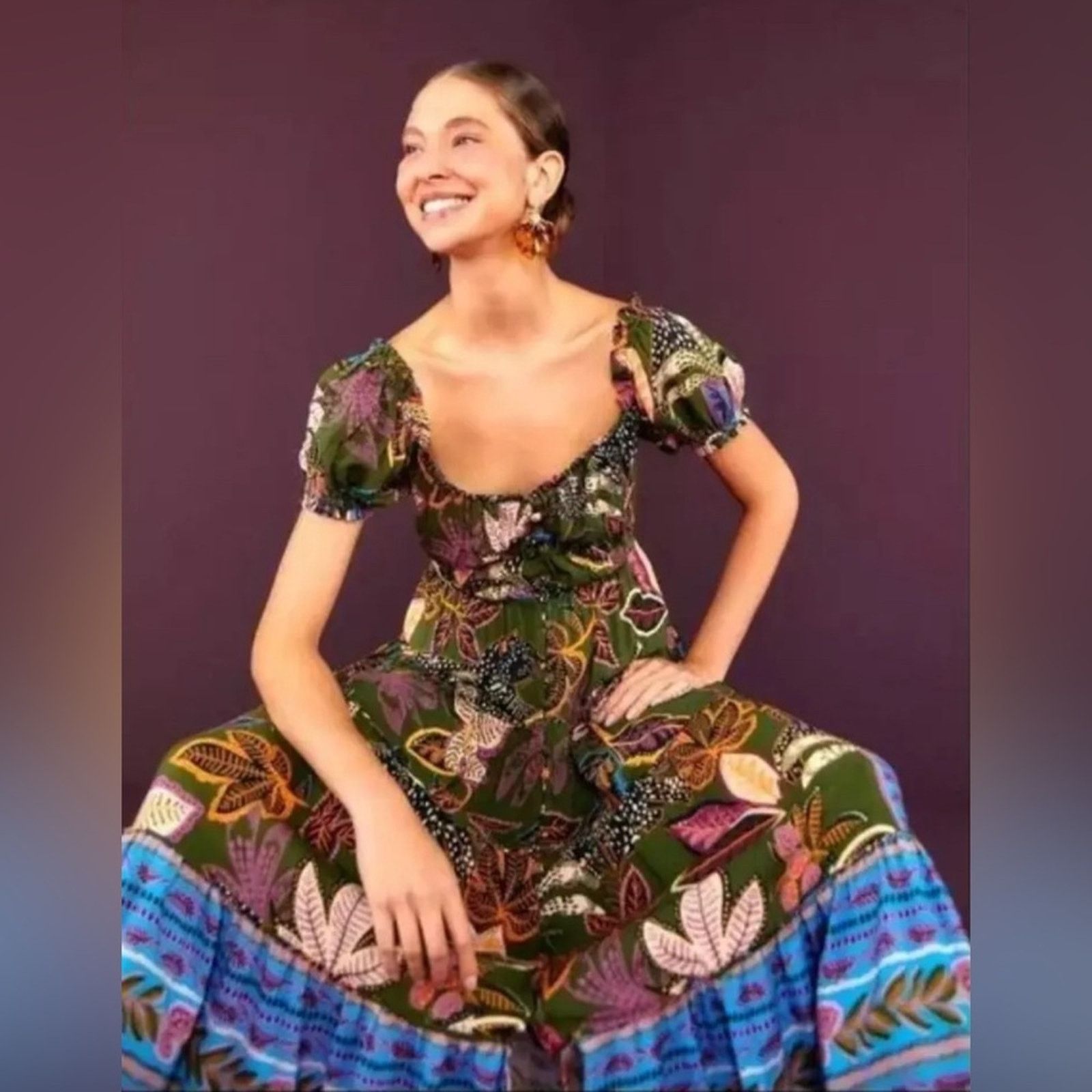Farm Rio NWT Farm Rio Green Wild Jungle Corset Midi Dress Tropical S Size S / US 4 / IT 40 - 3 Thumbnail