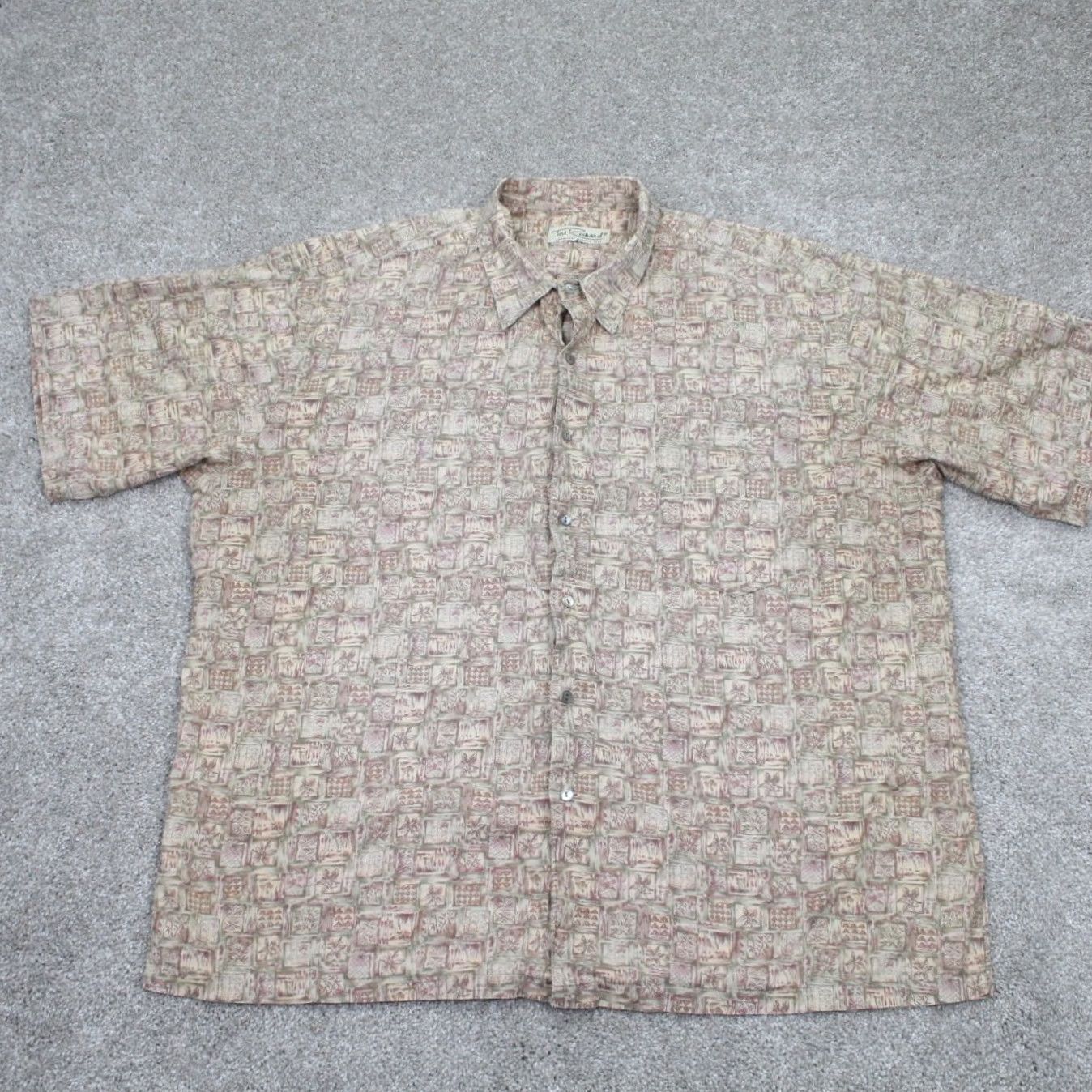 Tori Richard Tori Richard Shirt Adult 2XL XXL Beige Cotton Lawn Short Sleeve Button Up Size US XXL / EU 58 / 5 - 2 Thumbnail