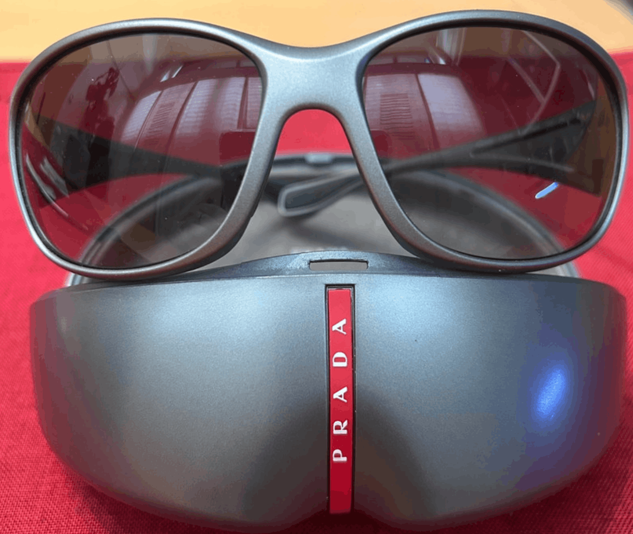 Prada PRADA Sunglasses Rectangle Wrap Shield Metal Symbole RI920 Size ONE SIZE - 3 Thumbnail