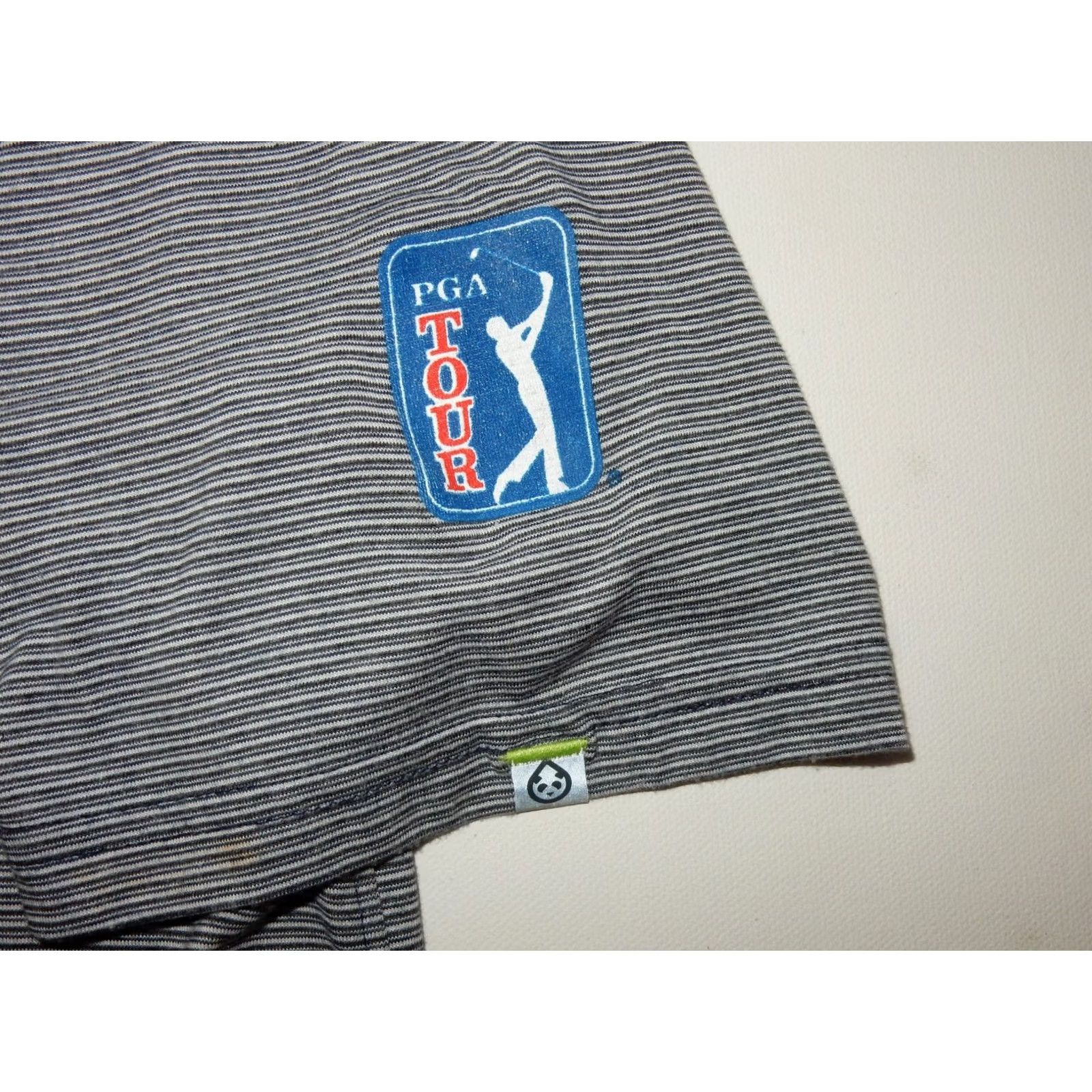 Vintage Tasc Polo Shirt Mens Size S Gray Striped Short Sleeve Polo Shirt Valspar Championship Size US S / EU 44-46 / 1 - 4 Thumbnail