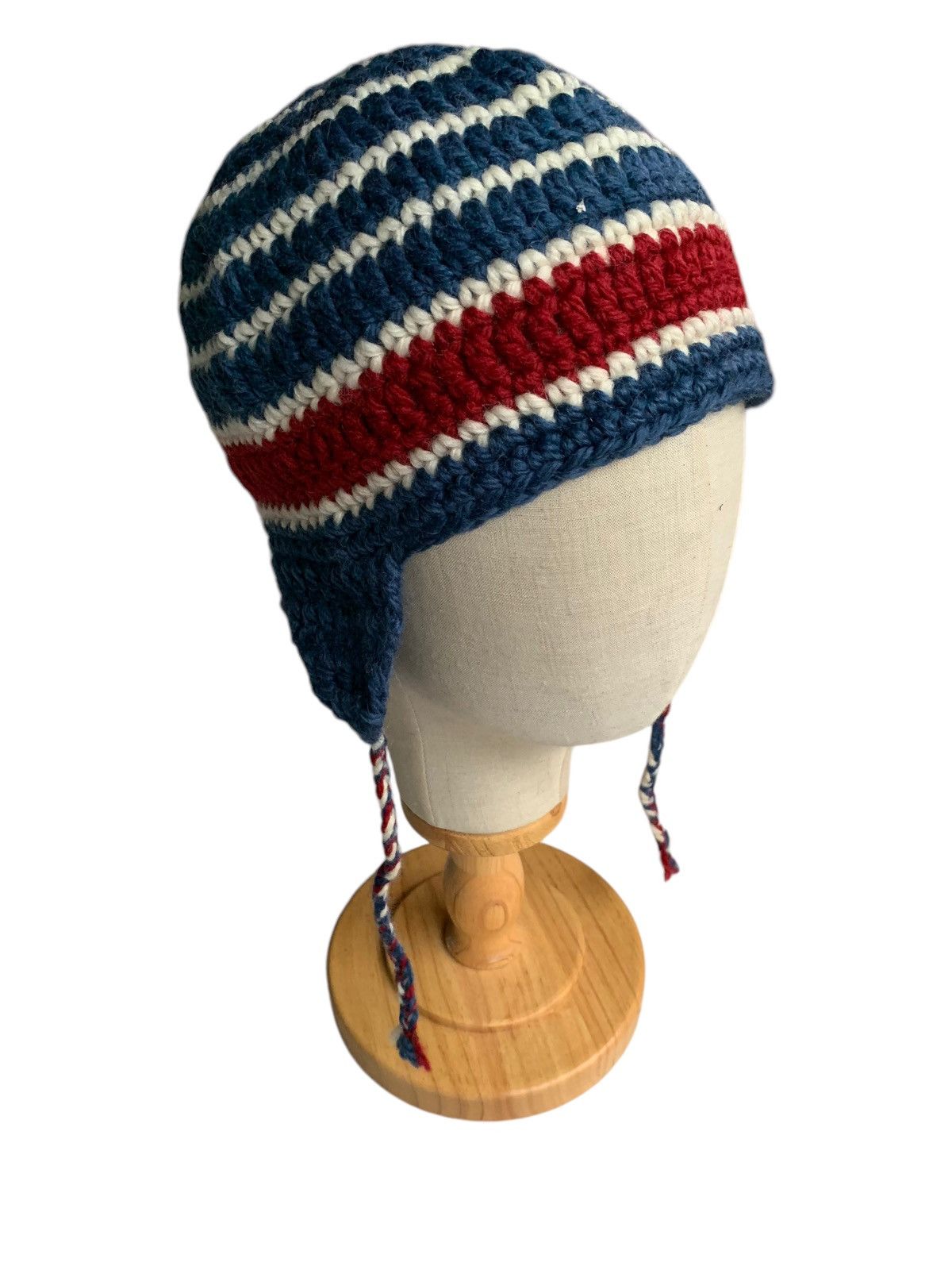Japanese Brand × Kapital × Vintage Knitted crochet Earflap Rare Design Beanie Hats Size ONE SIZE - 1 Thumbnail