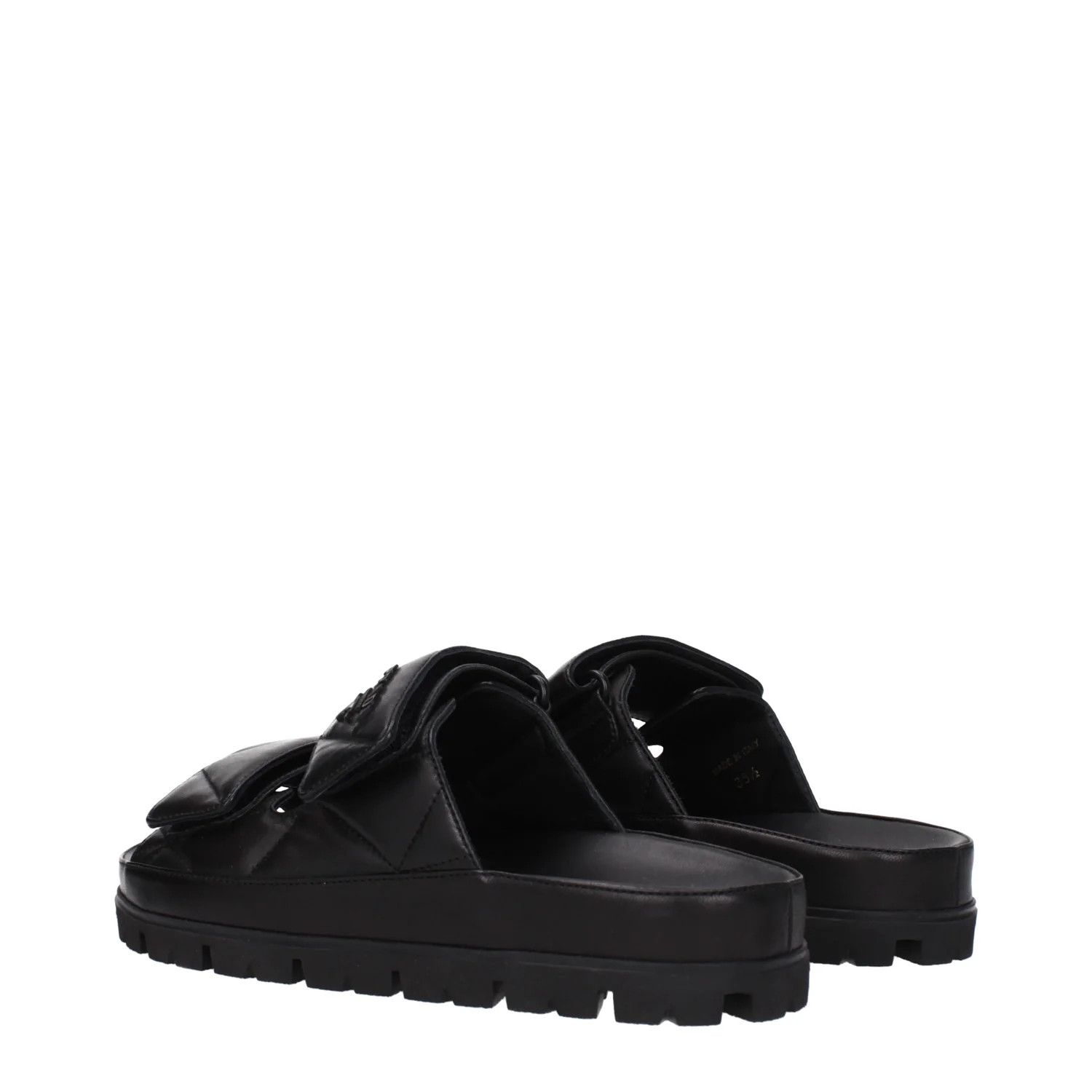 Prada ob1o1e1124 Leather Slippers in Black Size US 5.5 / IT 35.5 - 4 Thumbnail