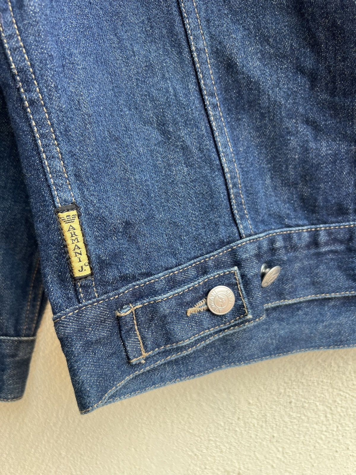 Armani AJ Armani Jeans Indigo 002 Series Denim Trucker Jacket Size US M / EU 48-50 / 2 - 17 Thumbnail