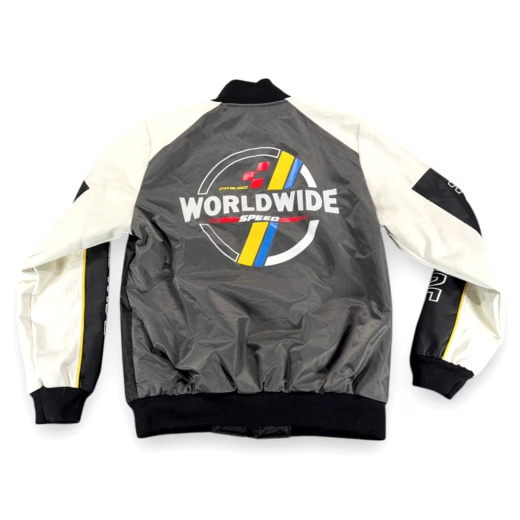 Speedo Riot Empire Jacket Bomber Jacket Adult MEDIUM Black White Gray WorldWide Speed Racing Style Logo Embroidered Pockets Full Zip Size US M / EU 48-50 / 2 - 3 Thumbnail