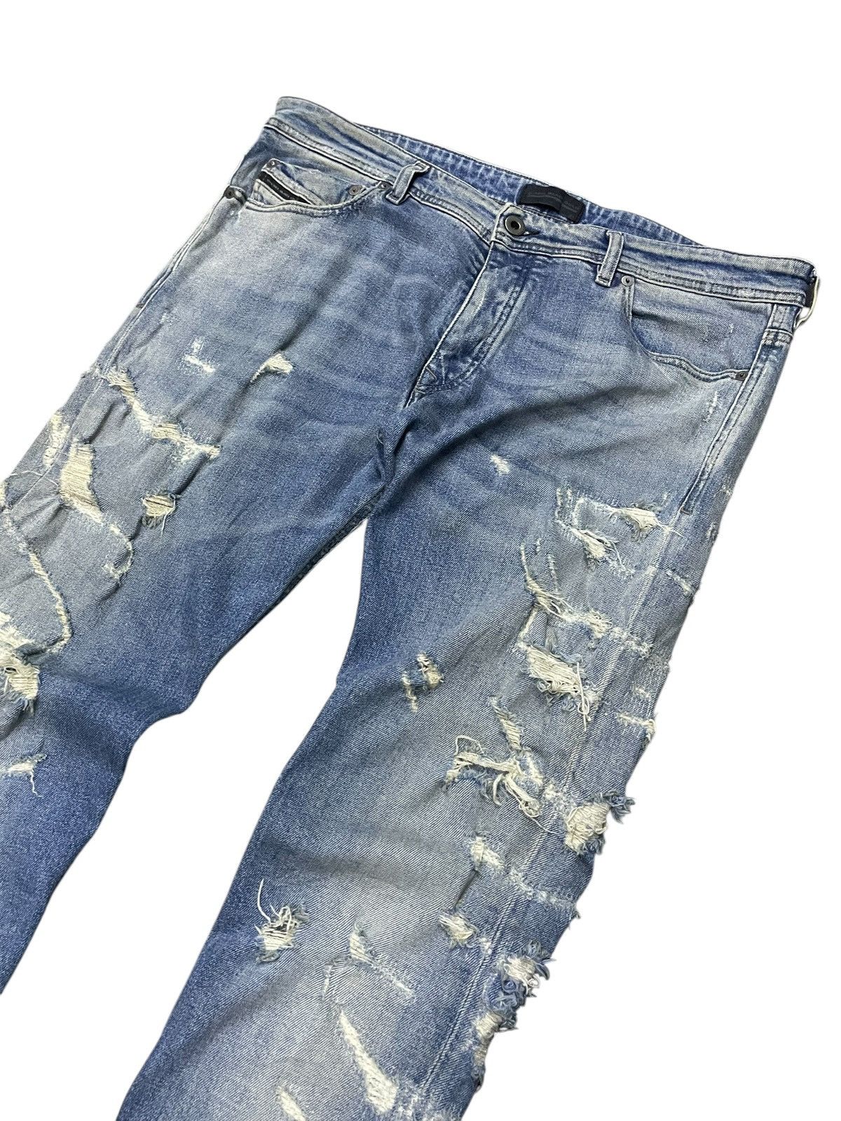Diesel × Diesel Black Gold Diesel Black Gold Stacked Distressed Heavy Stitched Jeans Size US 34 / EU 50 - 3 Thumbnail