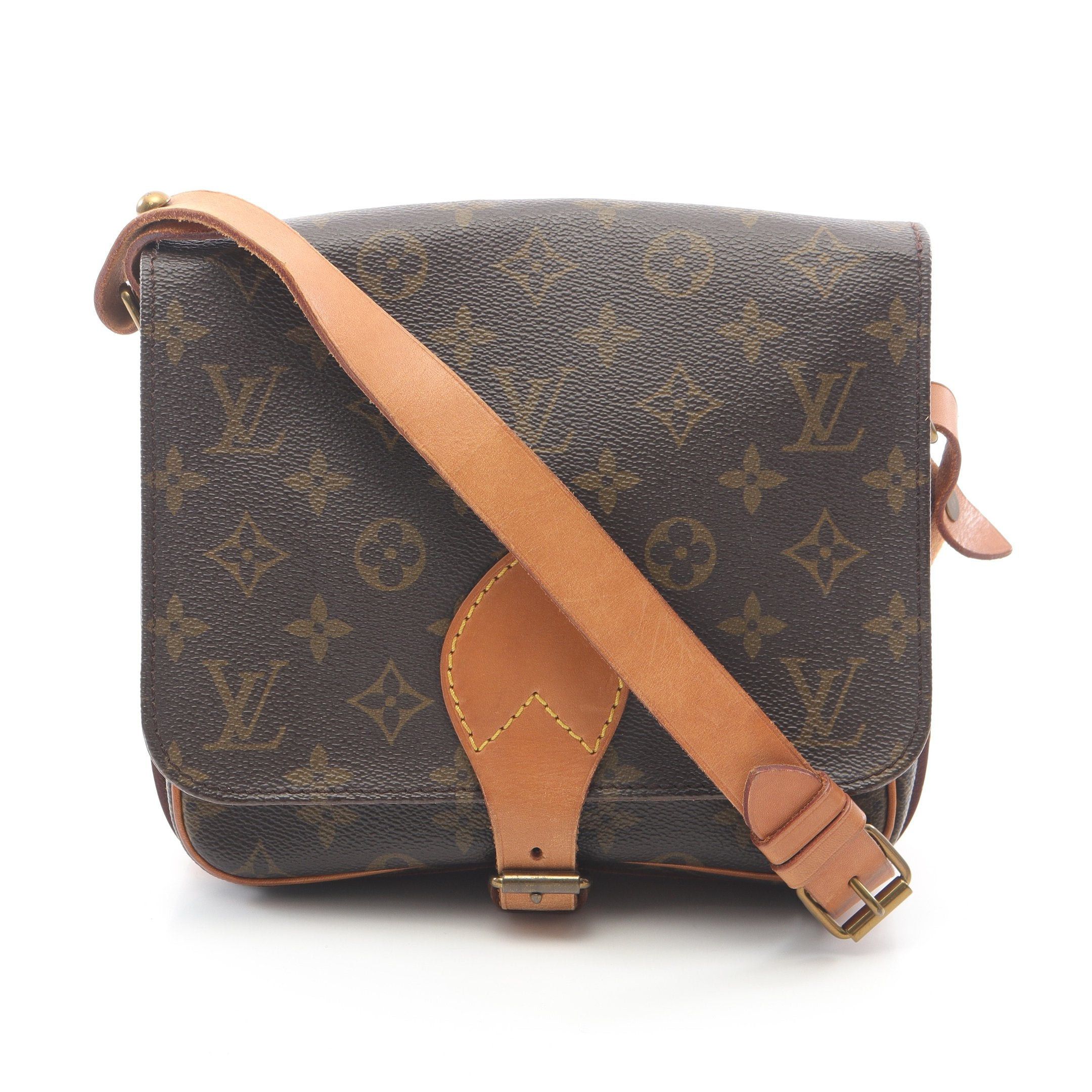 Louis Vuitton Cartesier Mm Monogram Shoulder Bag Leather Brown, Women's