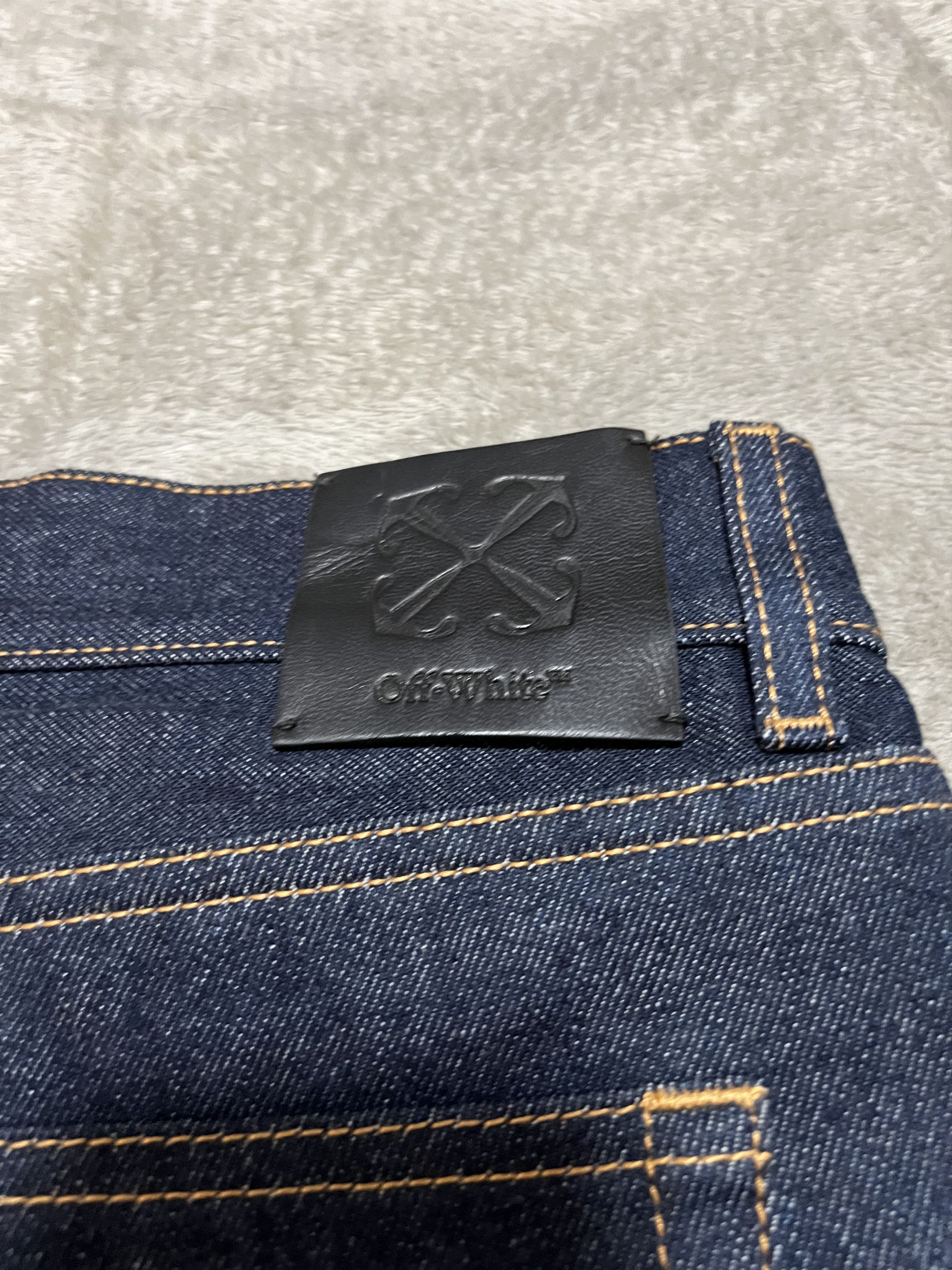 Off-White Off-White SS24 “90s Logo” Raw Blue Flare Jeans - W31 Size US 31 - 8 Thumbnail