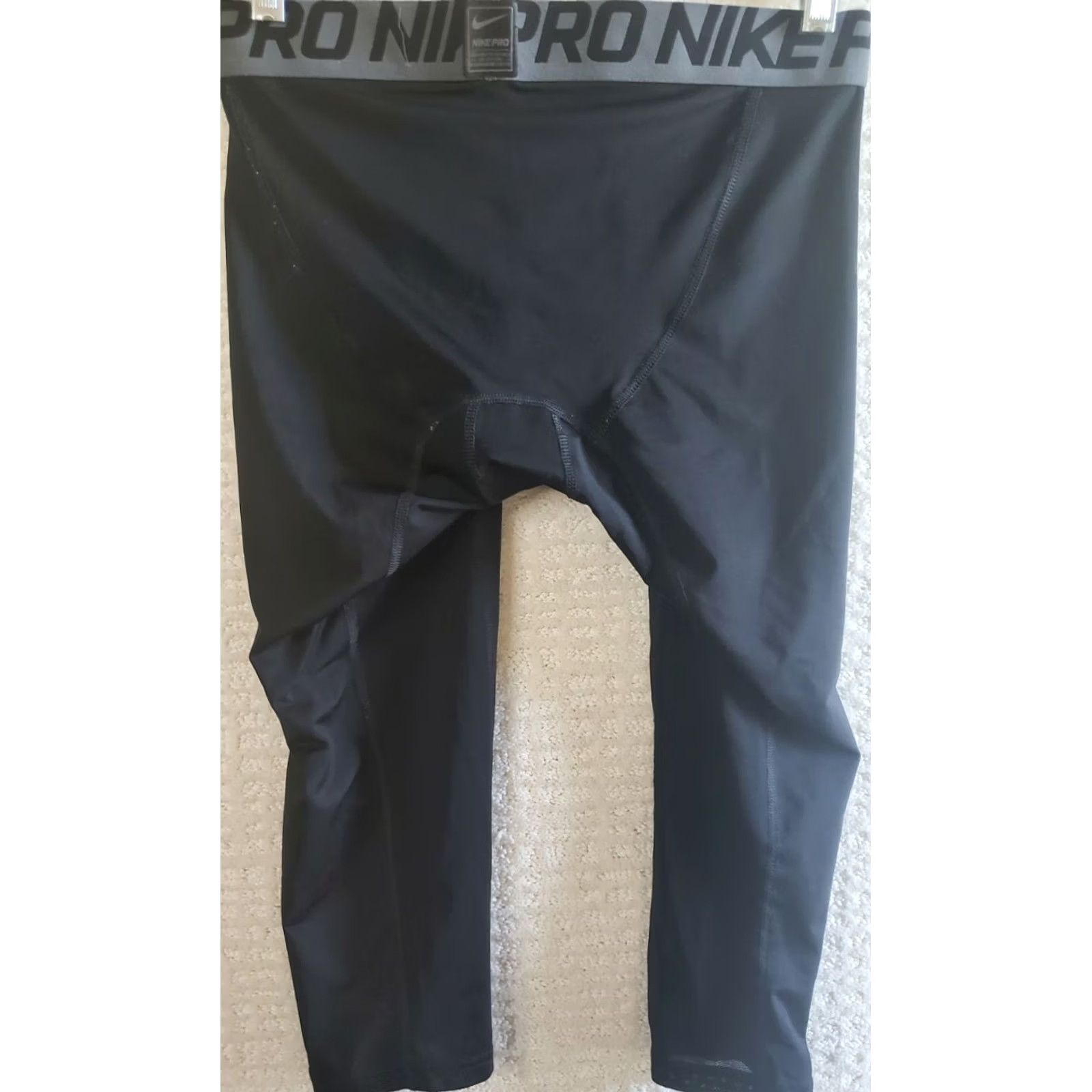 Nike Nike Pro Dri-Fit Compression Knee Length Shorts M Black Men Size US 31 - 4 Thumbnail