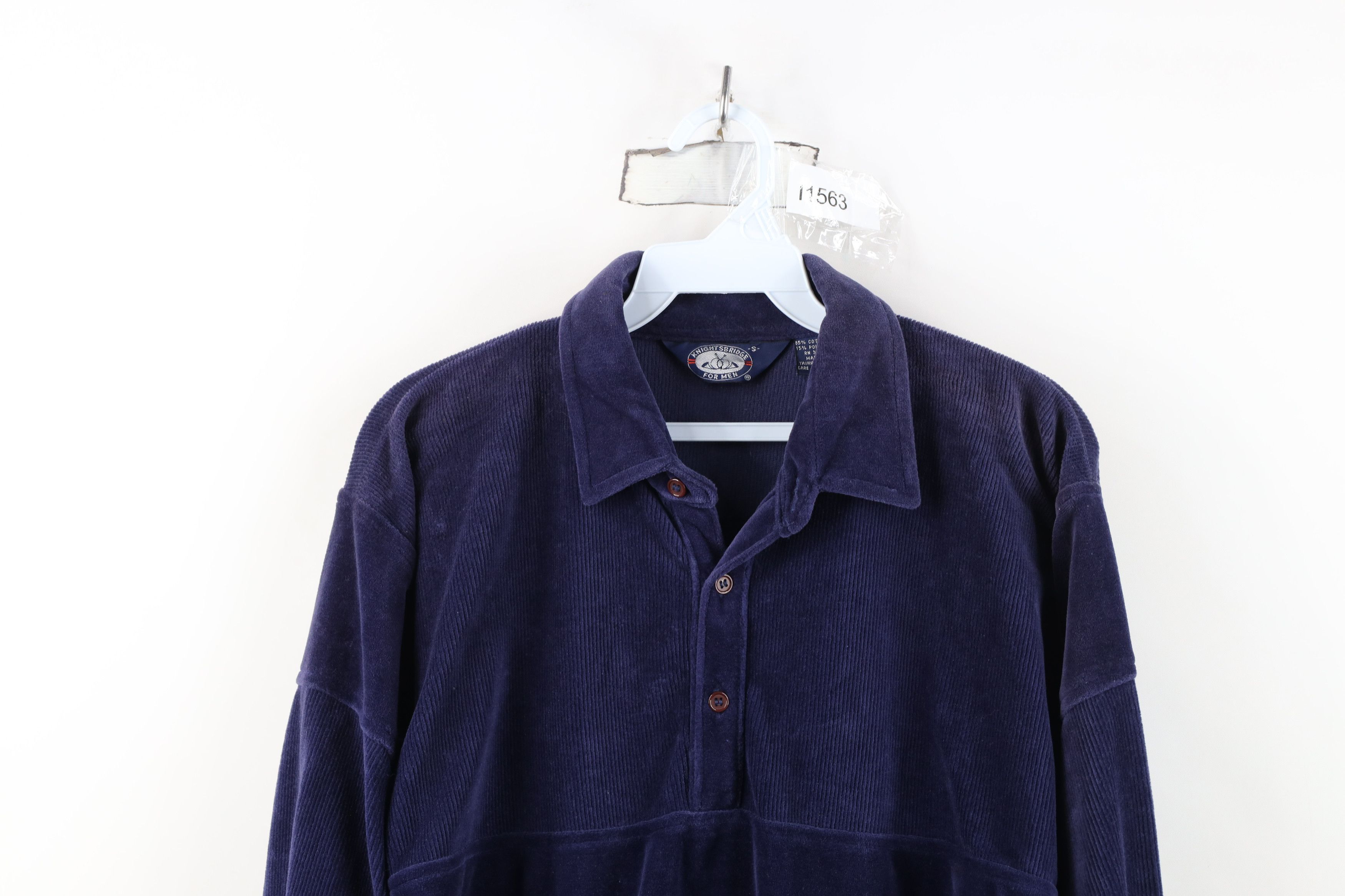 Vintage Vintage 70s Streetwear Velour Collared Pullover Sweater Size US S / EU 44-46 / 1 - 2 Thumbnail