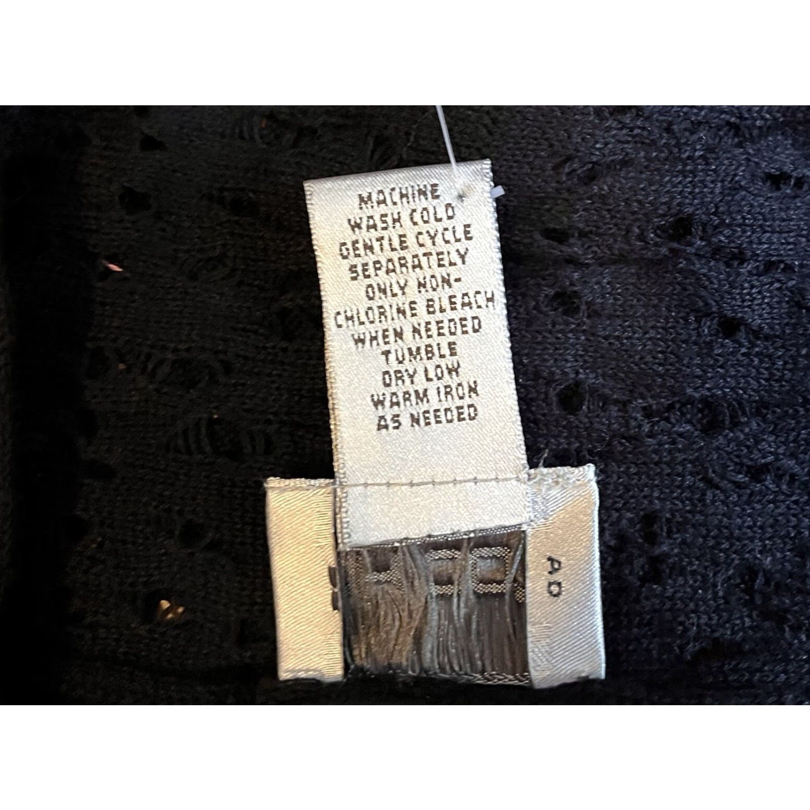 Vintage VINTAGE Chico’s Crochet Long Sweater Cardigan Women’s XL Black Open-Knit Short Sleeve Round Neck 100% Cotton Size XL / US 12-14 / IT 48-50 - 5 Thumbnail