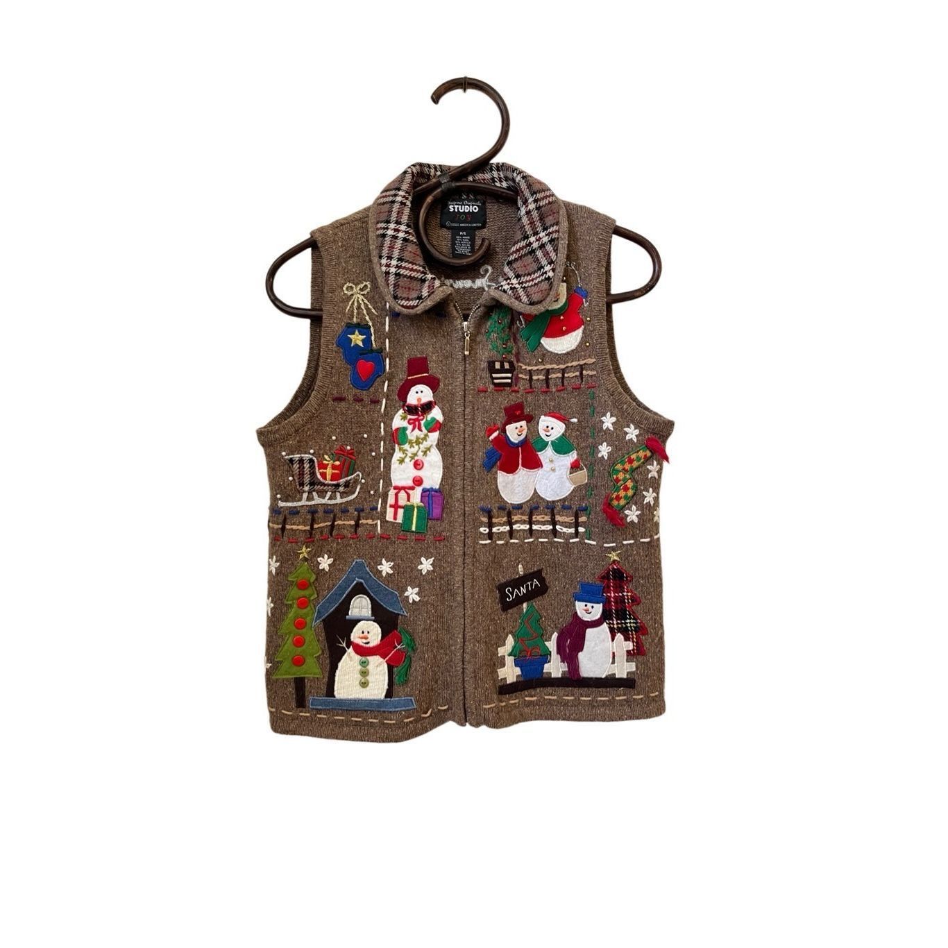 Vintage Vintage Studio Joy wool blend patchwork sweater vest Size S / US 4 / IT 40 - 1 Thumbnail