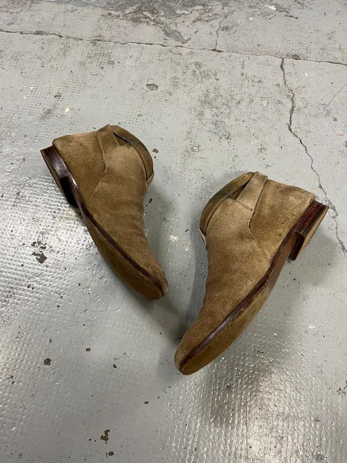 Vintage Saint Laurent Beige Suede Strap Camel Leather Boots Size US 8.5 / EU 41-42 - 3 Thumbnail