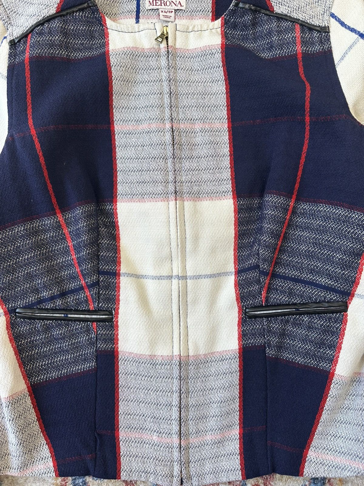 Vintage Merona Checkered Zip-up Light Jacket Size XS Size XS / US 0-2 / IT 36-38 - 4 Thumbnail