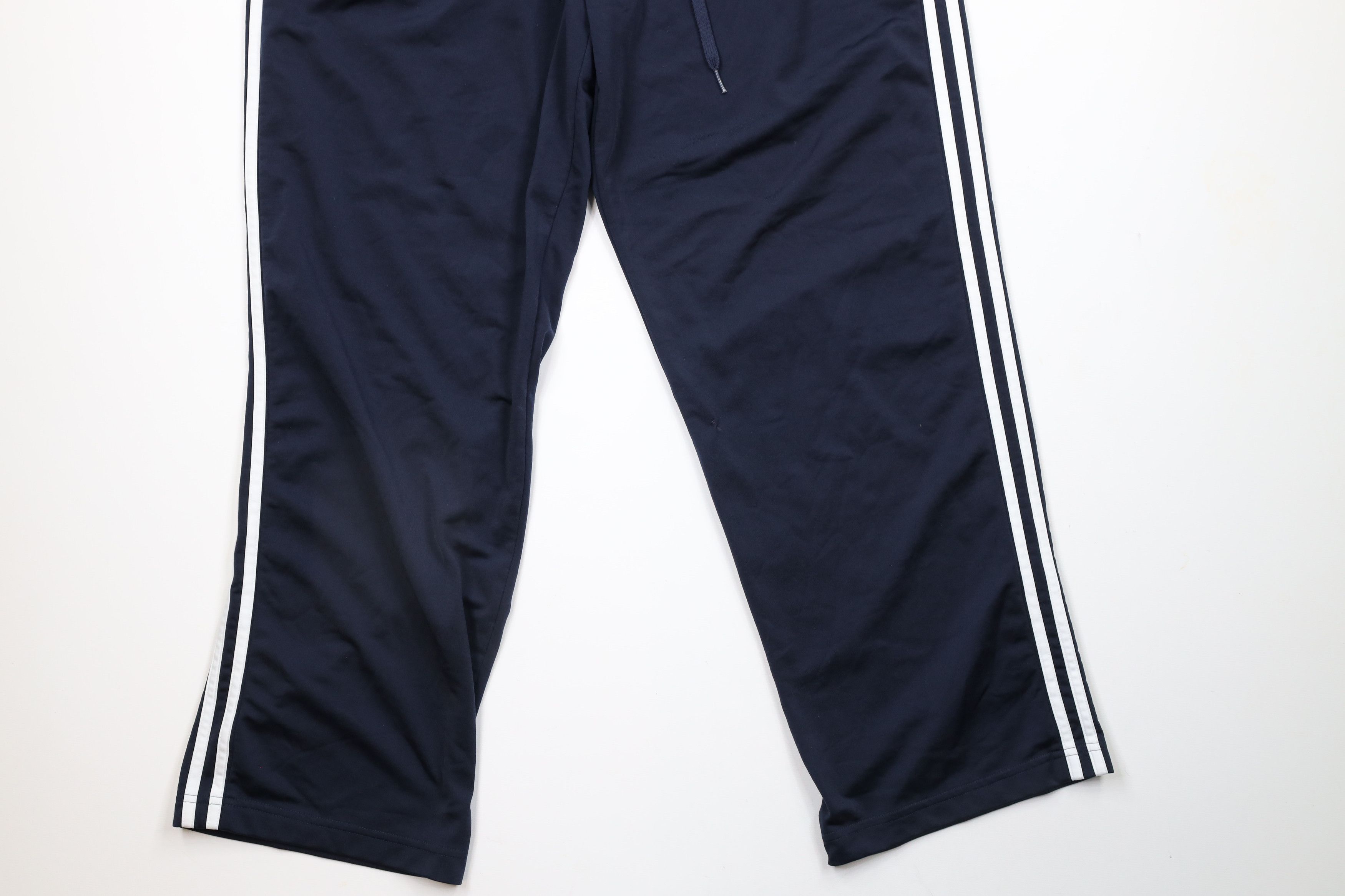 Adidas × Vintage Vintage Adidas Out Striped Wide Leg Pants Blue Polyester Size US 38 / EU 54 - 4 Thumbnail