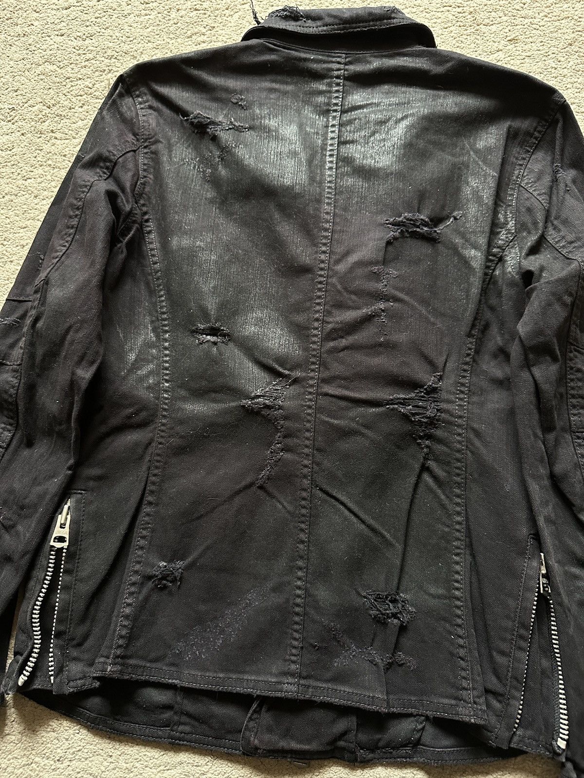 GOSTAR DE FUGA 2000s FUGA Black Distressed Waxed Jacket Size US S / EU 44-46 / 1 - 16 Thumbnail