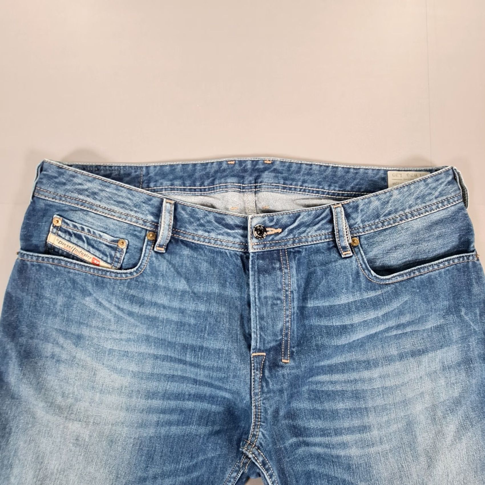 Diesel Diesel Jeans Zatiny Mens W36 L28 Blue Regular Bootcut Denim 100% Cotton Logo Button Fly Size US 36 / EU 52 - 2 Thumbnail