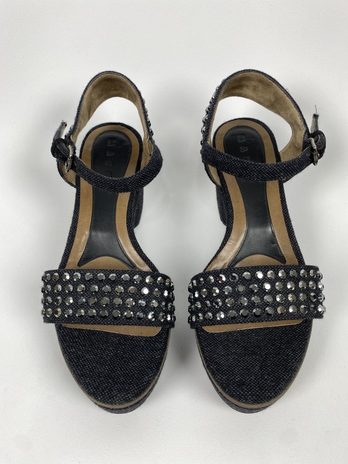 Marni Marni Studded Denim Ankle Strap Wedge Sandals size 39 Size US 9 / IT 39 - 2 Thumbnail